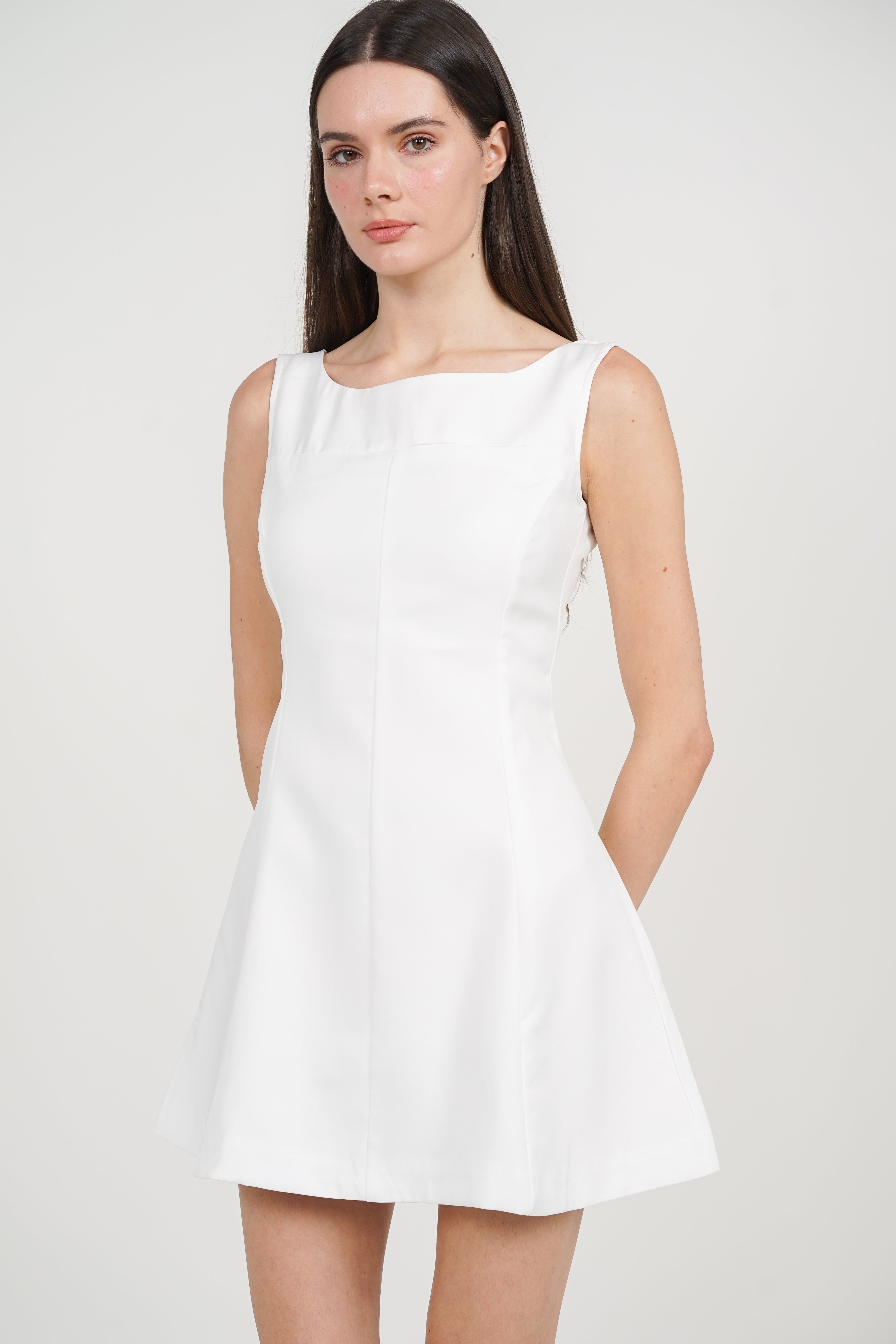 A-Line Vest Mini Dress in White