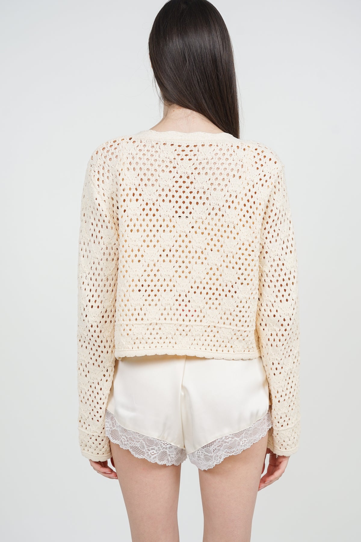 3D Flower Cardigan in Apricot