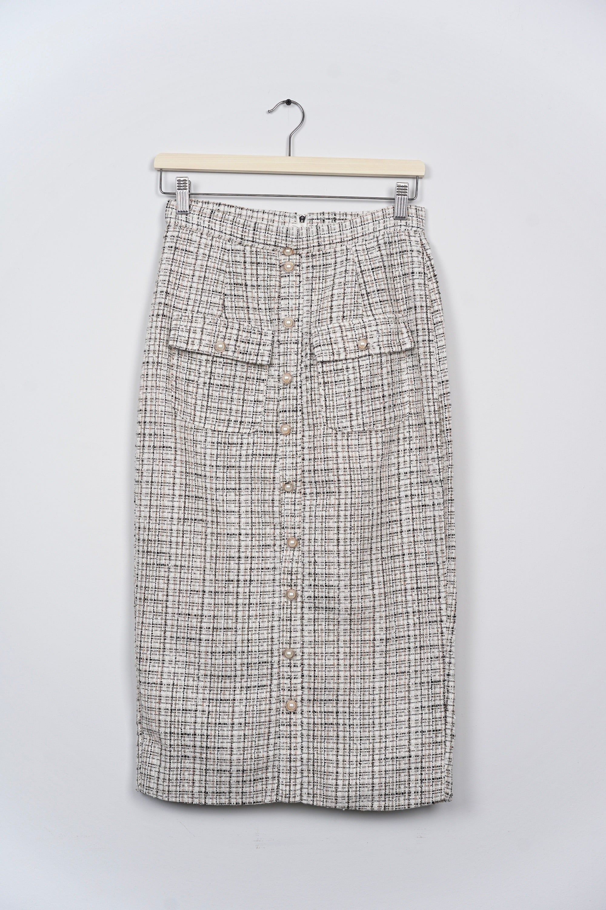 Sonia Tweed Skirt in White