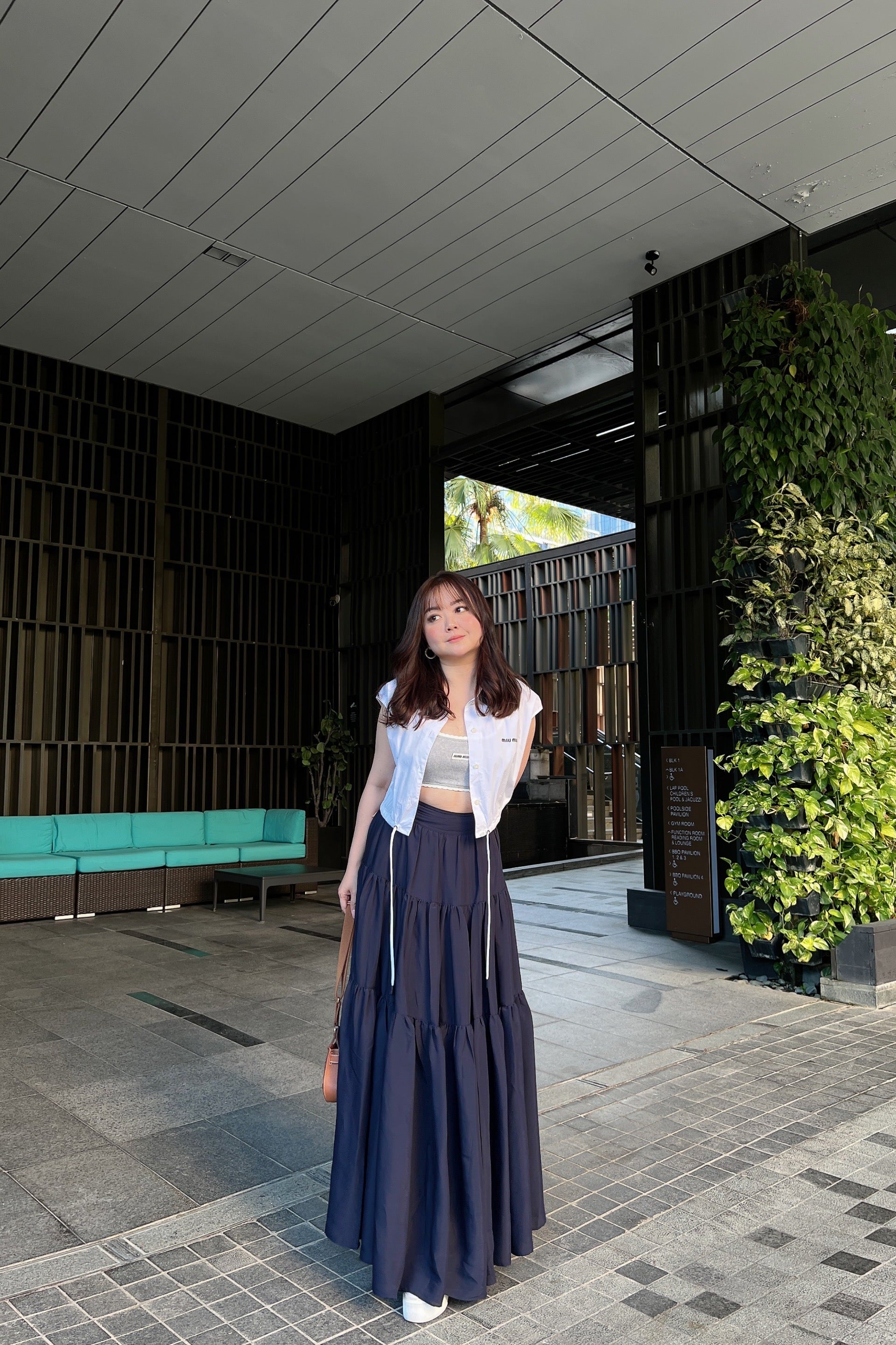 Cloud Maxi Skirt in Navy