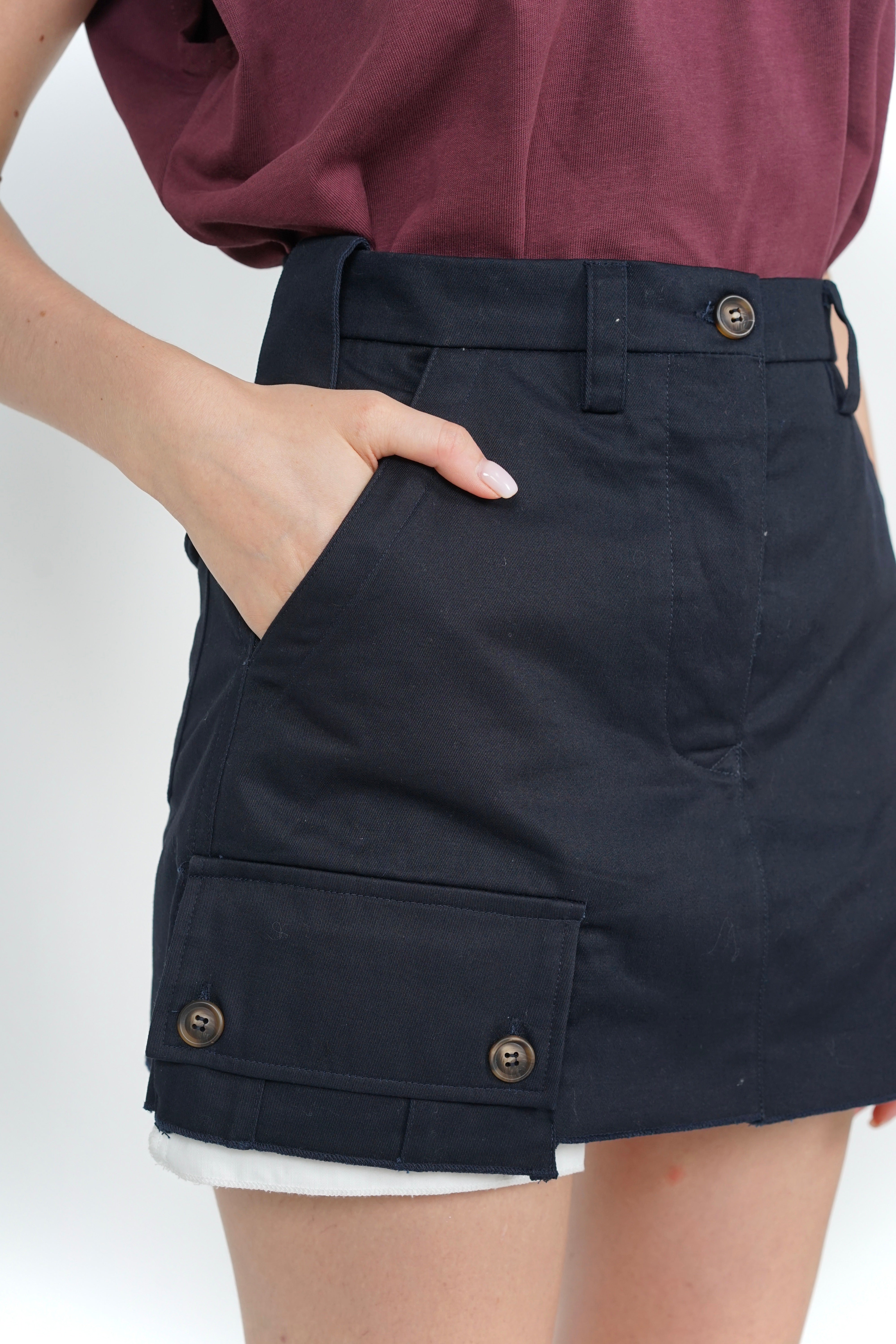 Mini Cargo Skorts in Midnight