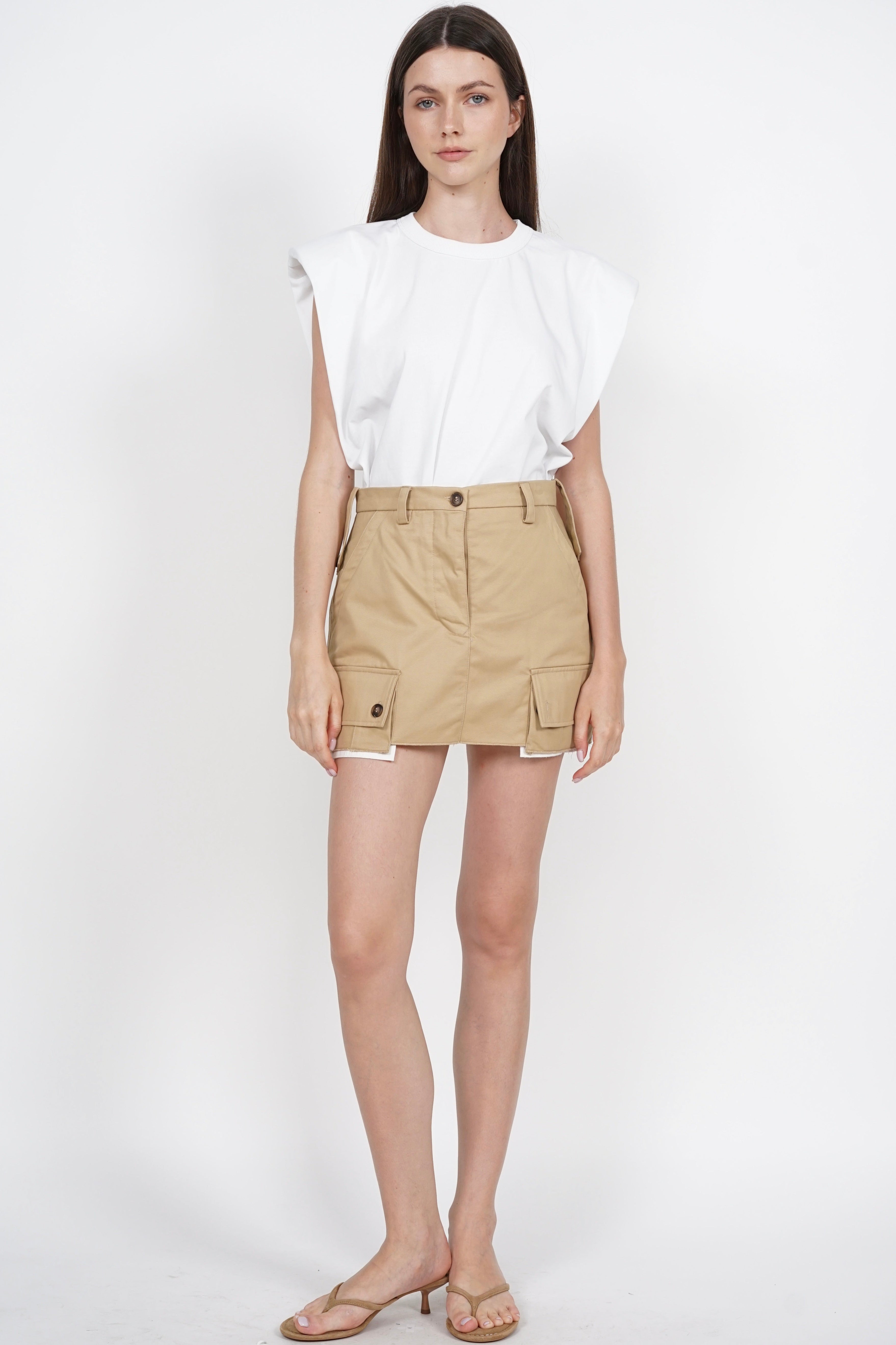 Mini Cargo Skorts in Khaki