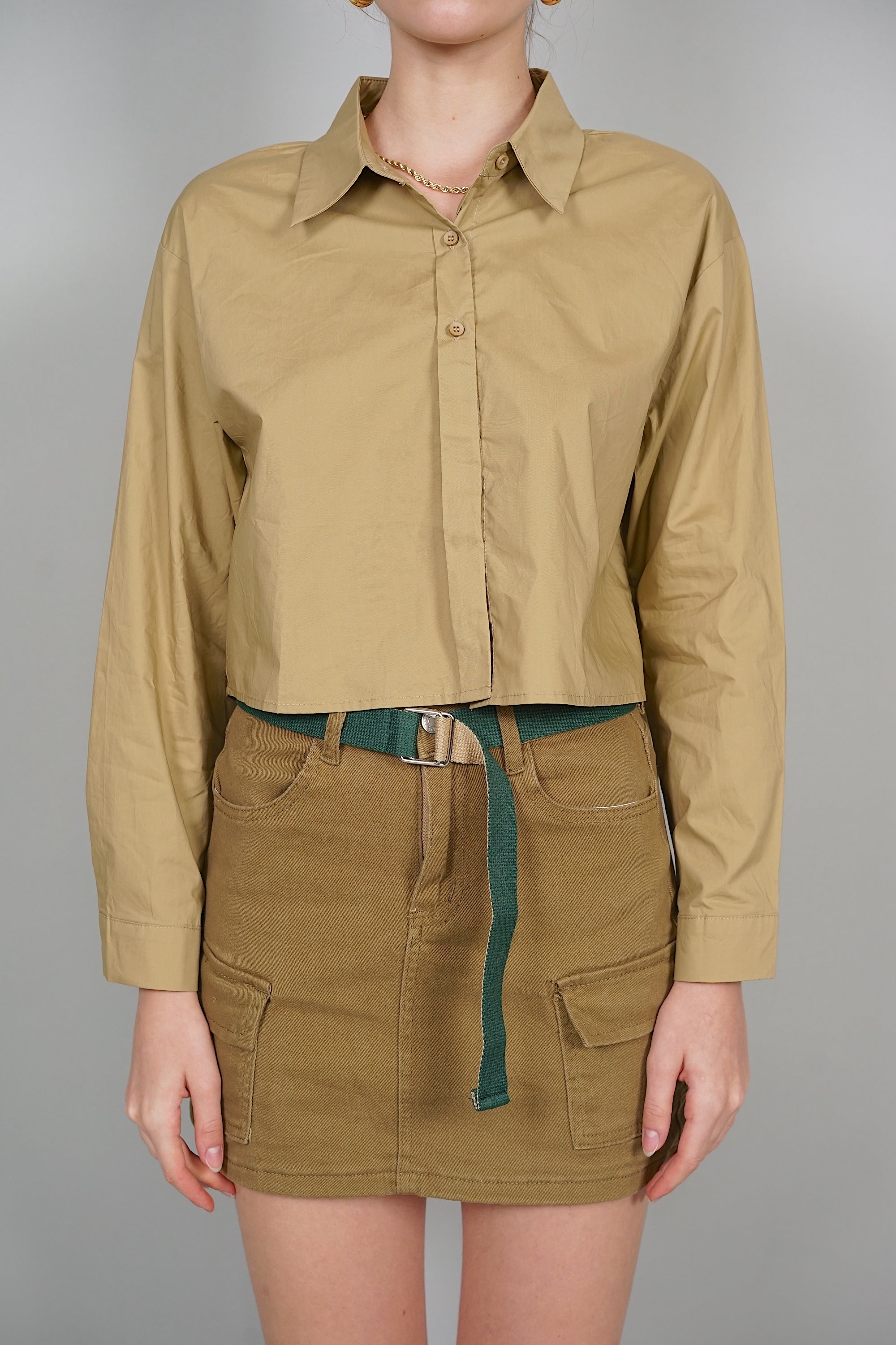 EVERYDAY / Lilette Belted Skorts in Khaki Green