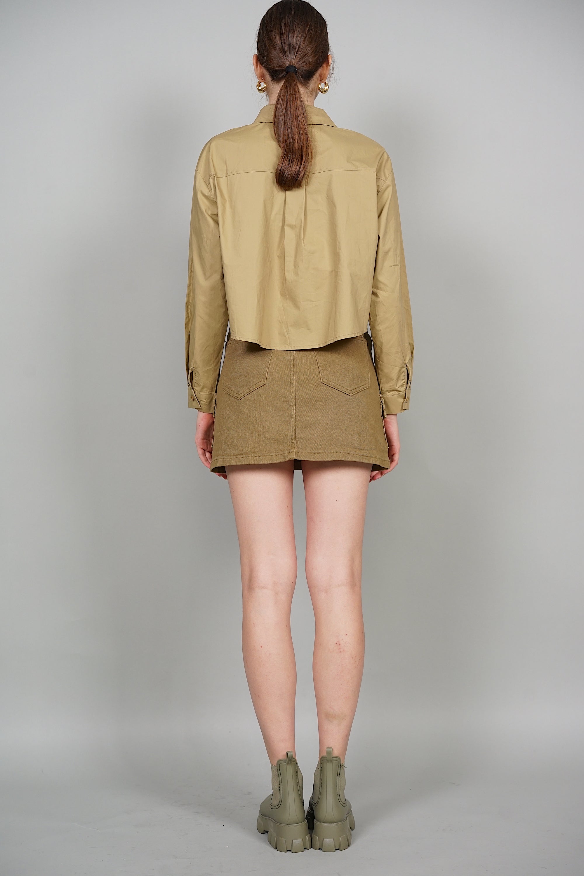 EVERYDAY / Lilette Belted Skorts in Khaki Green