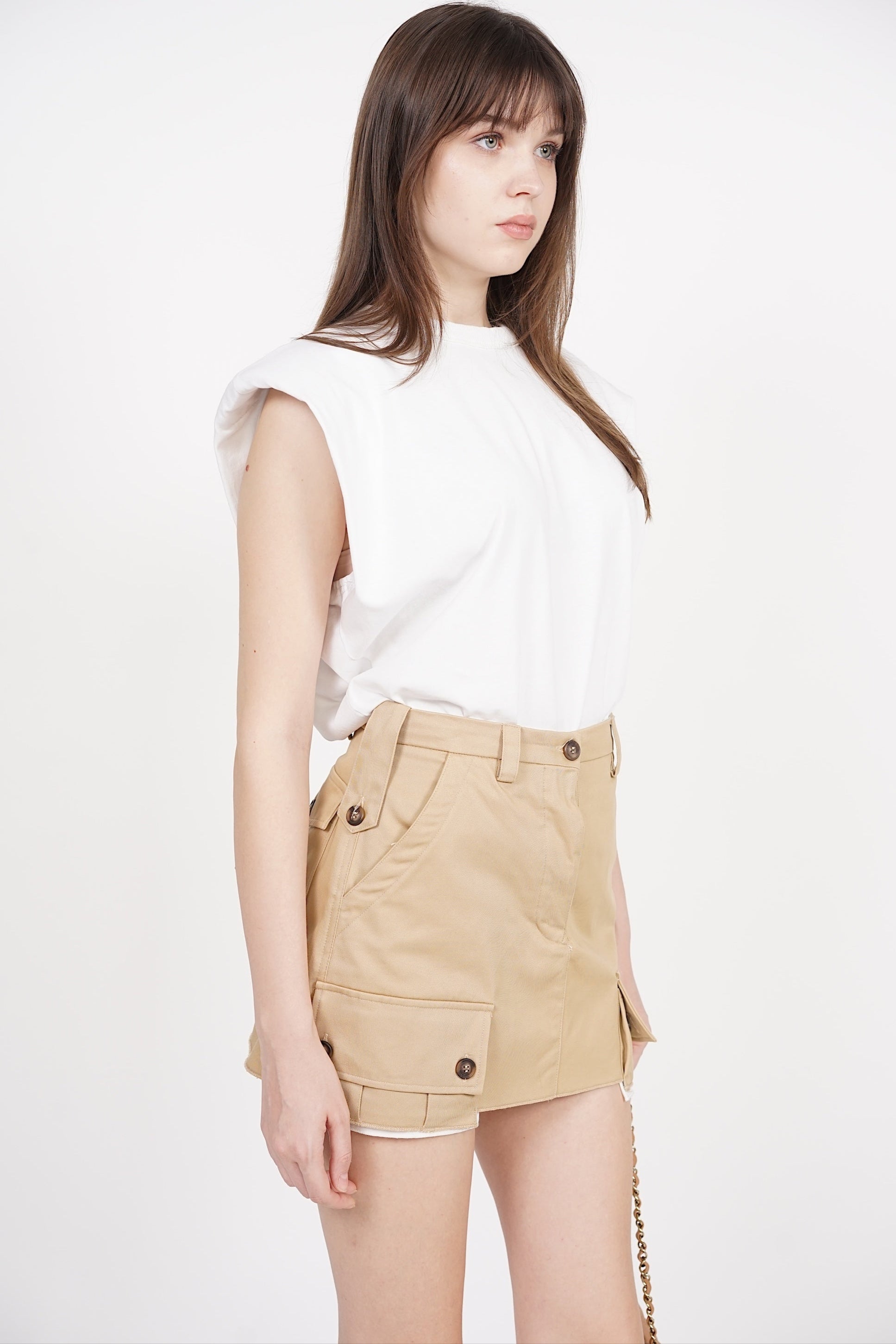 Mini Cargo Skorts in Khaki