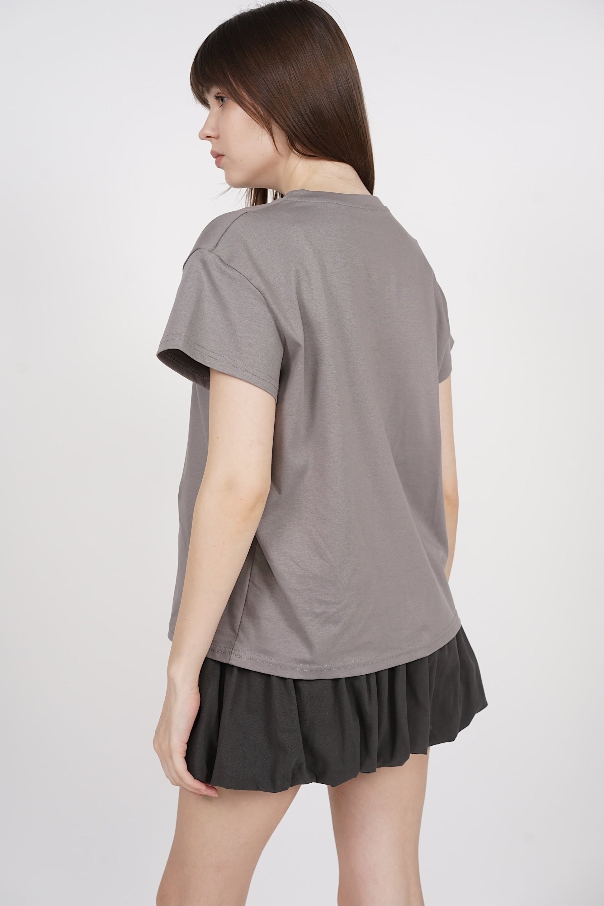 Padded Short Sleeve Shirt in Grey