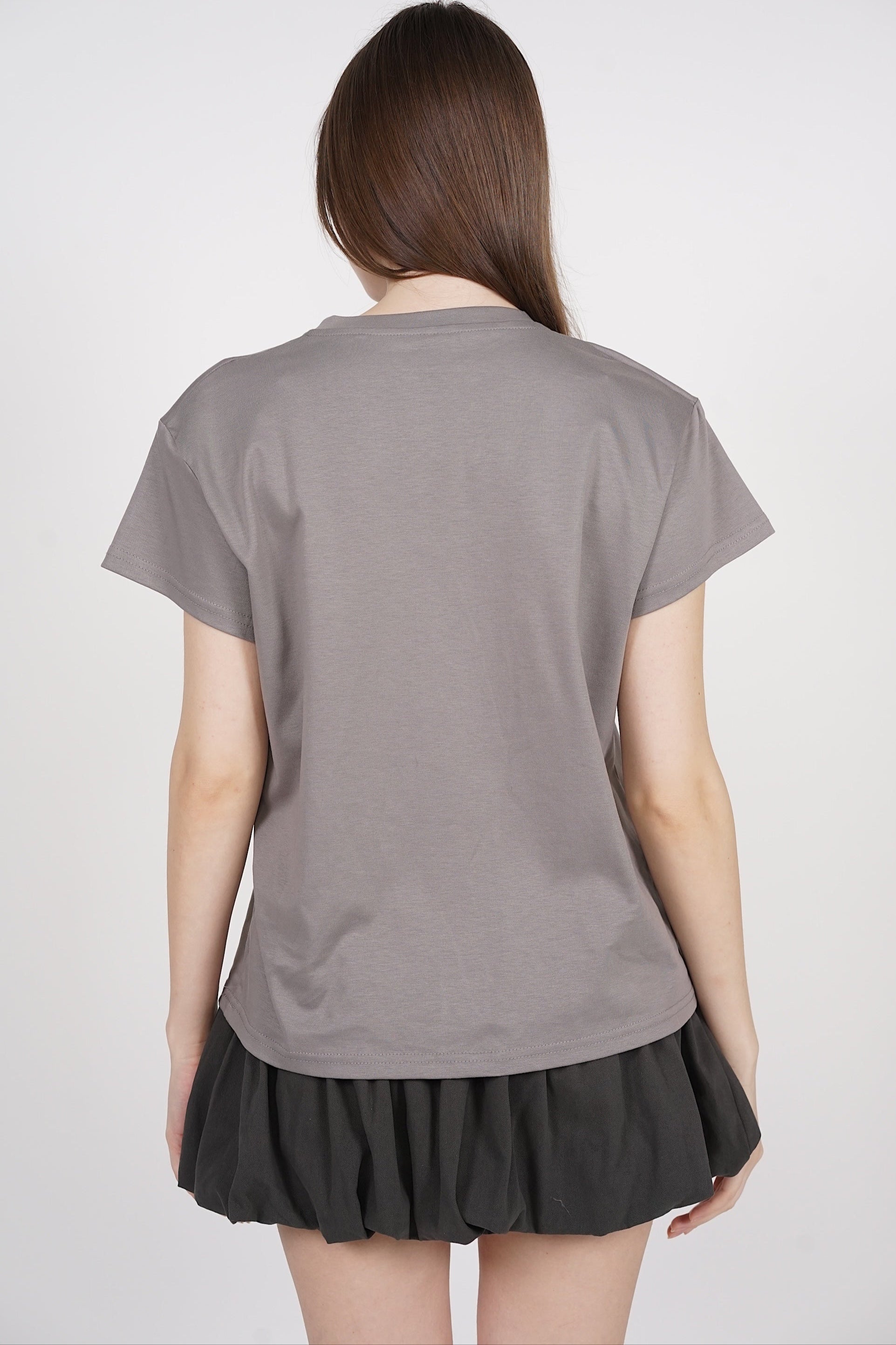 Padded Short Sleeve Shirt in Grey