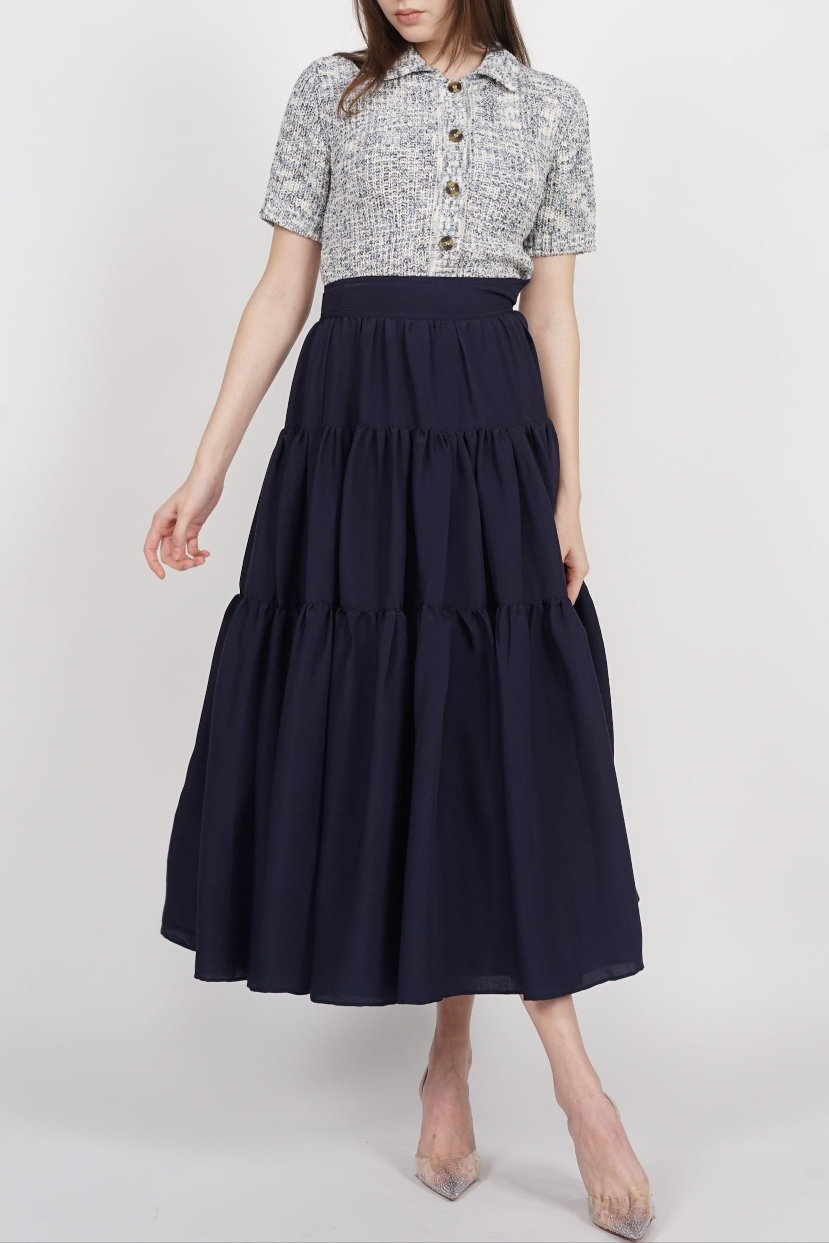 Cloud Maxi Skirt in Navy