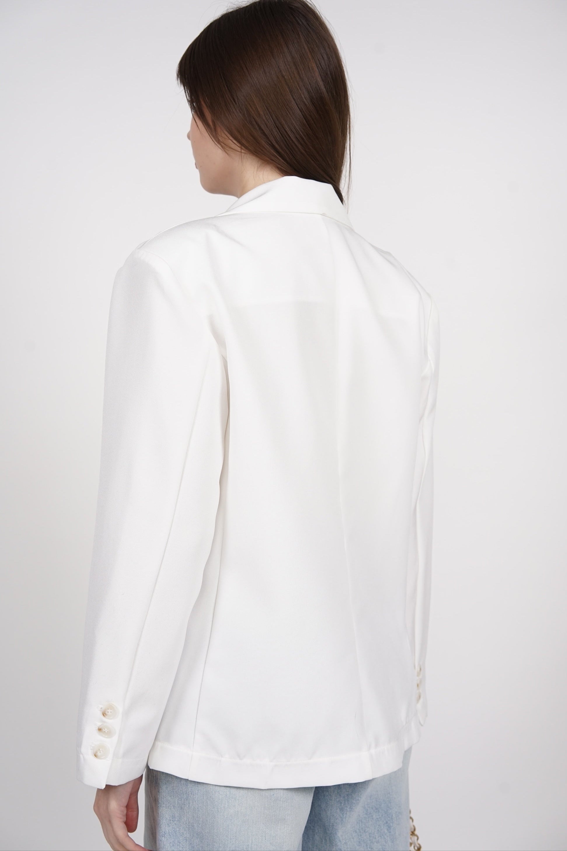 Dual Lapel Blazer in White