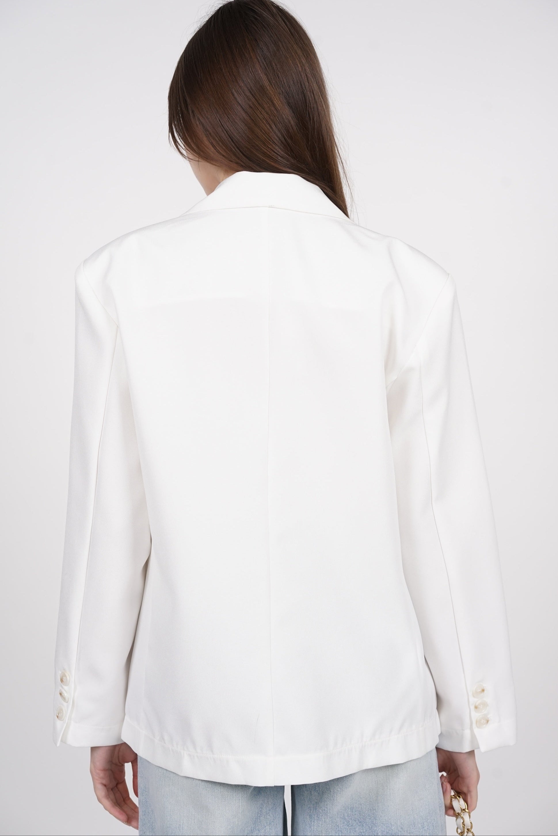 Dual Lapel Blazer in White