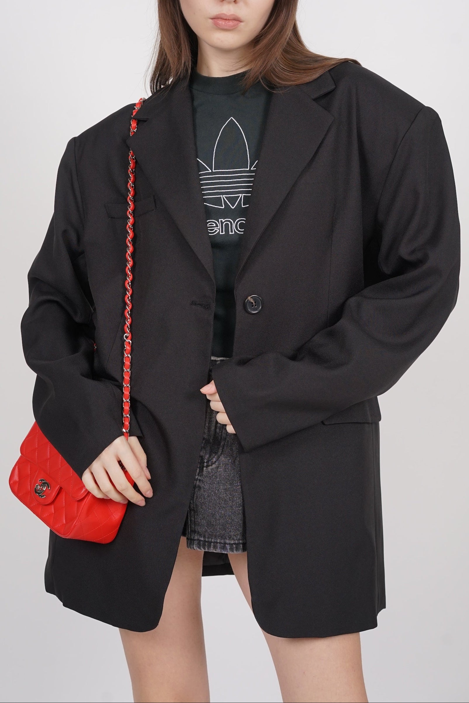 Relaxed Oversized Blazer in Black