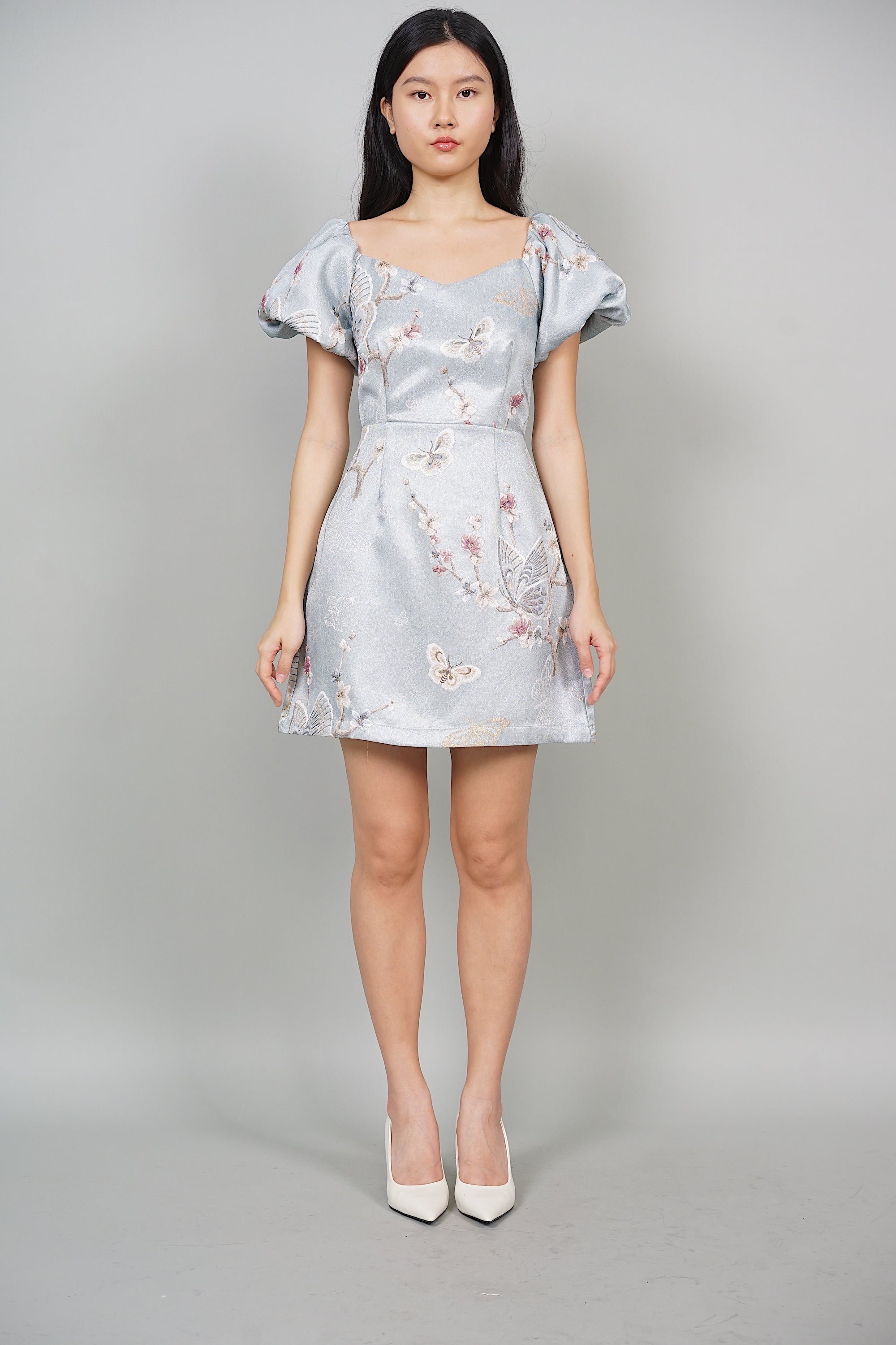 Leonara Jacquard Dress in Blue