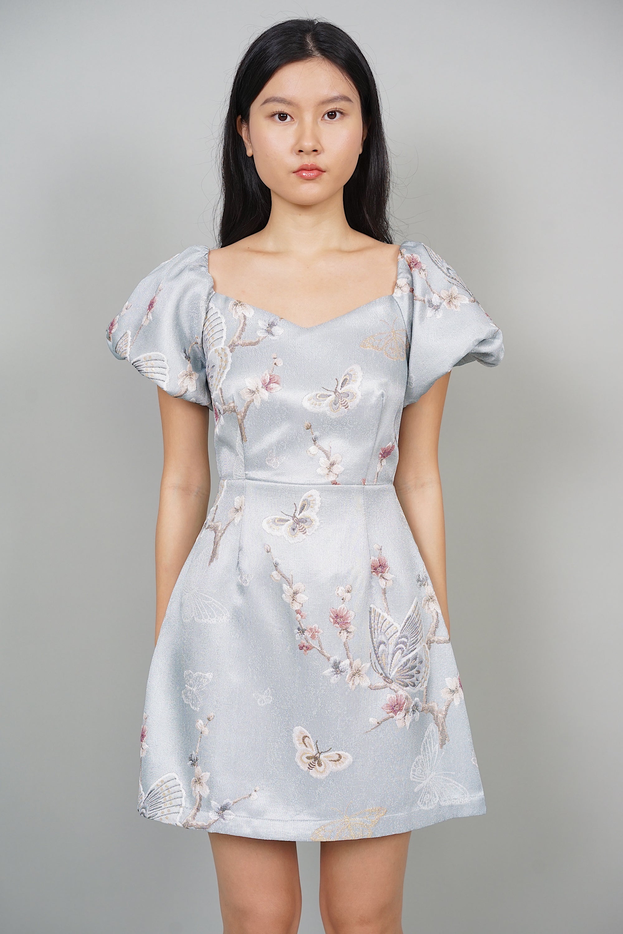 Leonara Jacquard Dress in Blue