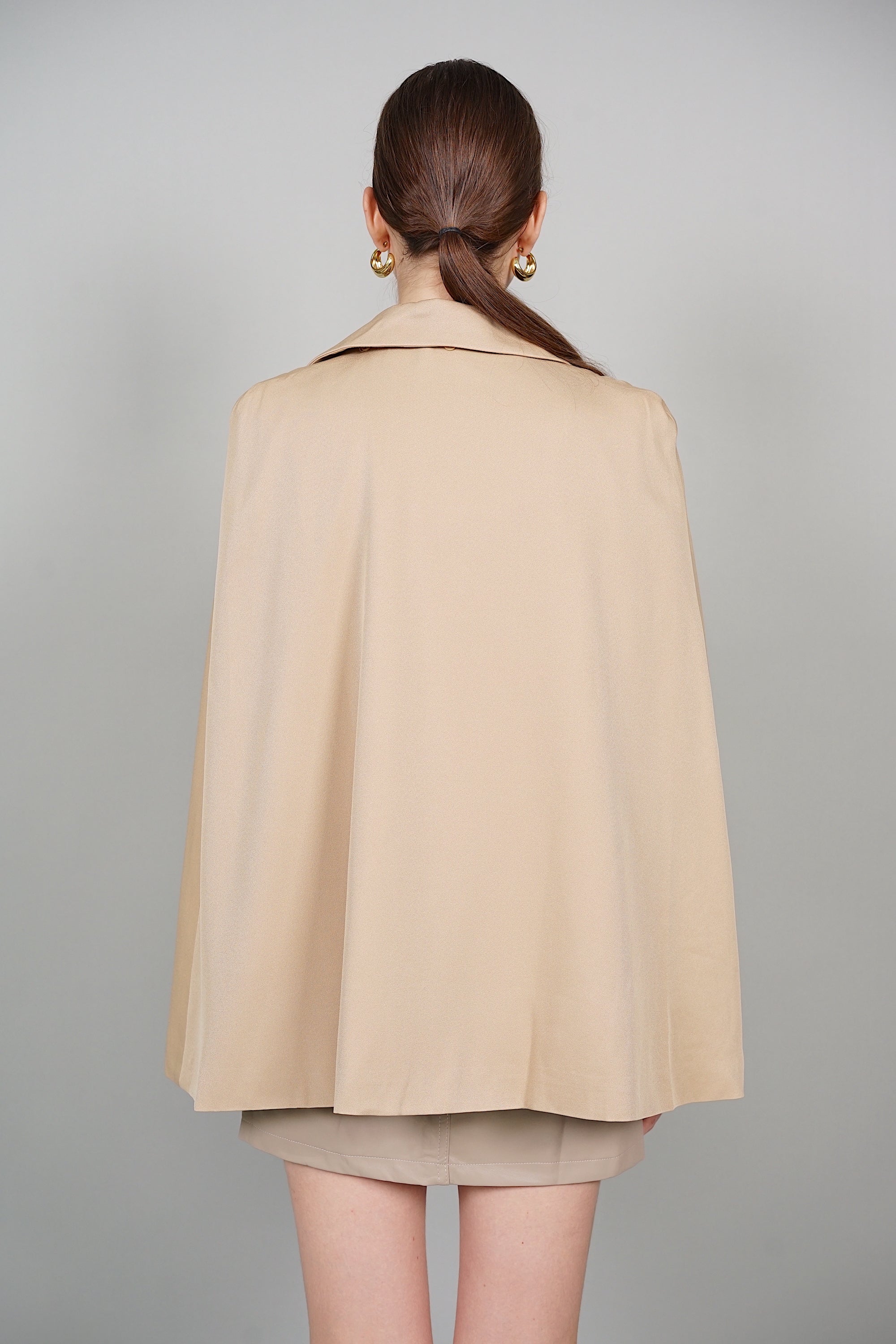 Bridget Two-Way Cape Vest in Khaki