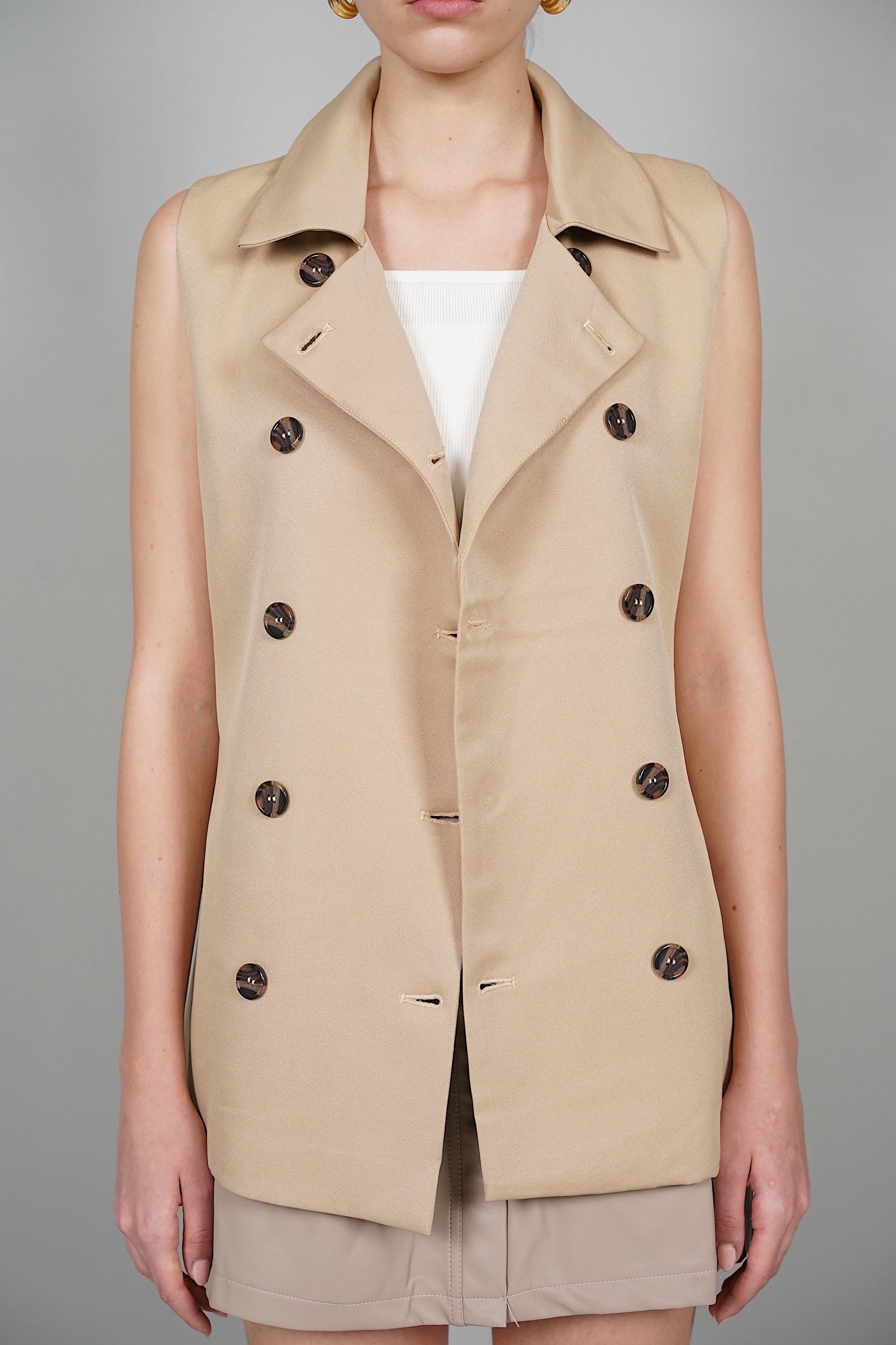 Bridget Two-Way Cape Vest in Khaki