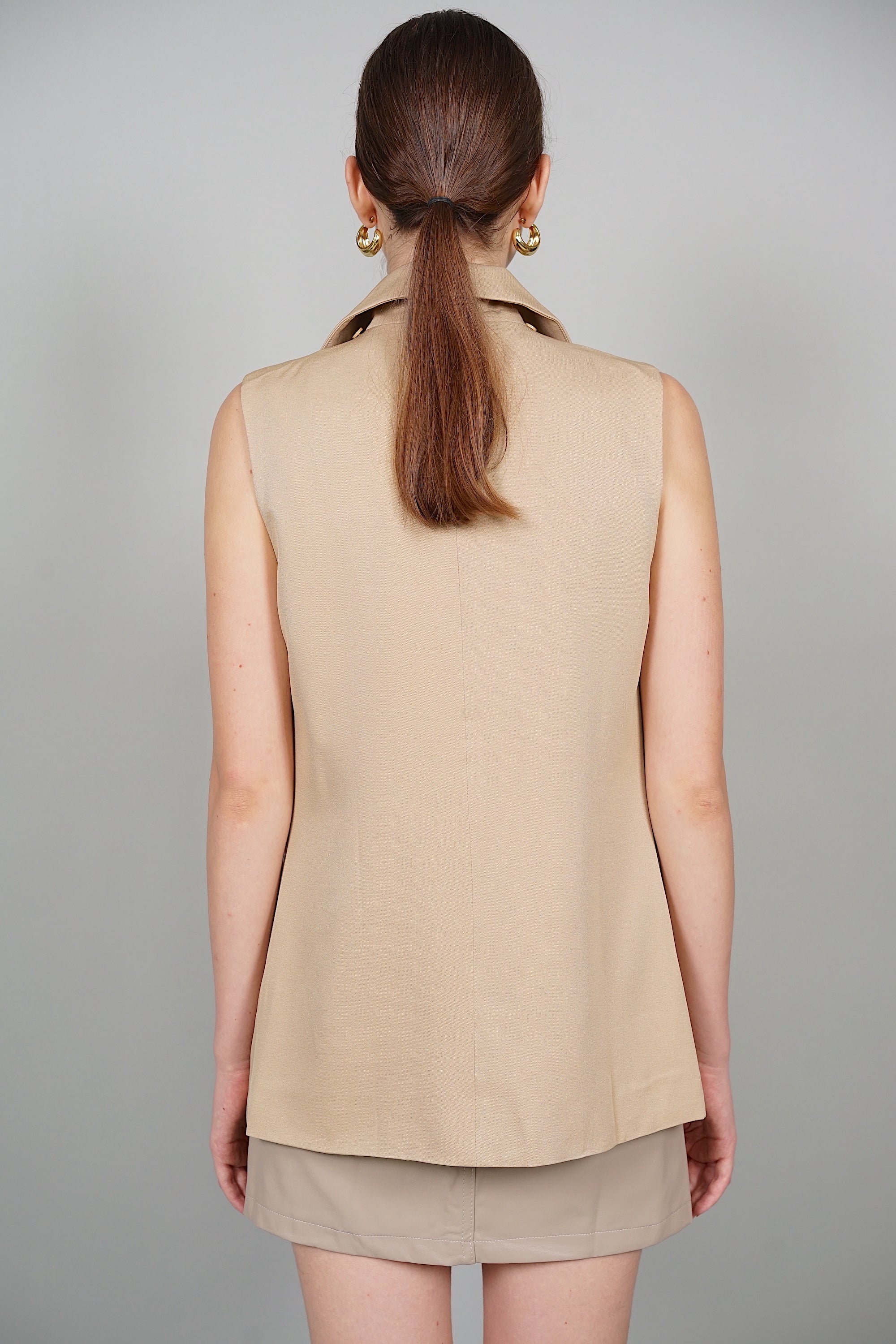 Bridget Two-Way Cape Vest in Khaki