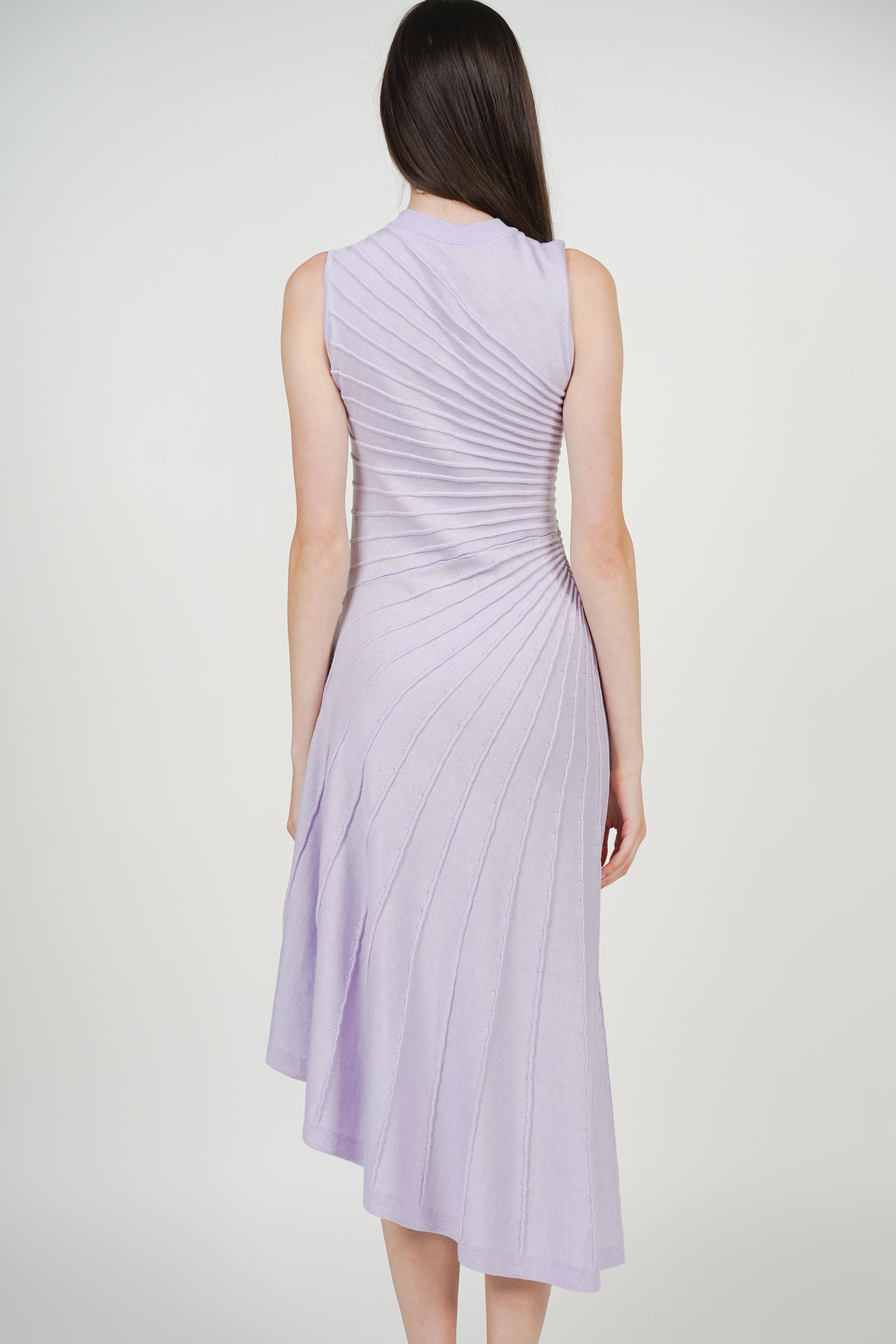 Asymmetrical Knit Dress in Purple