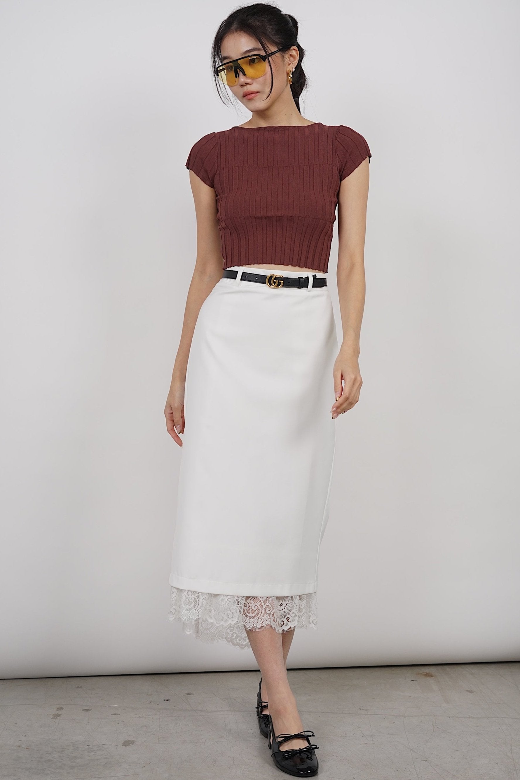 Dreamy Lace Skirt in White