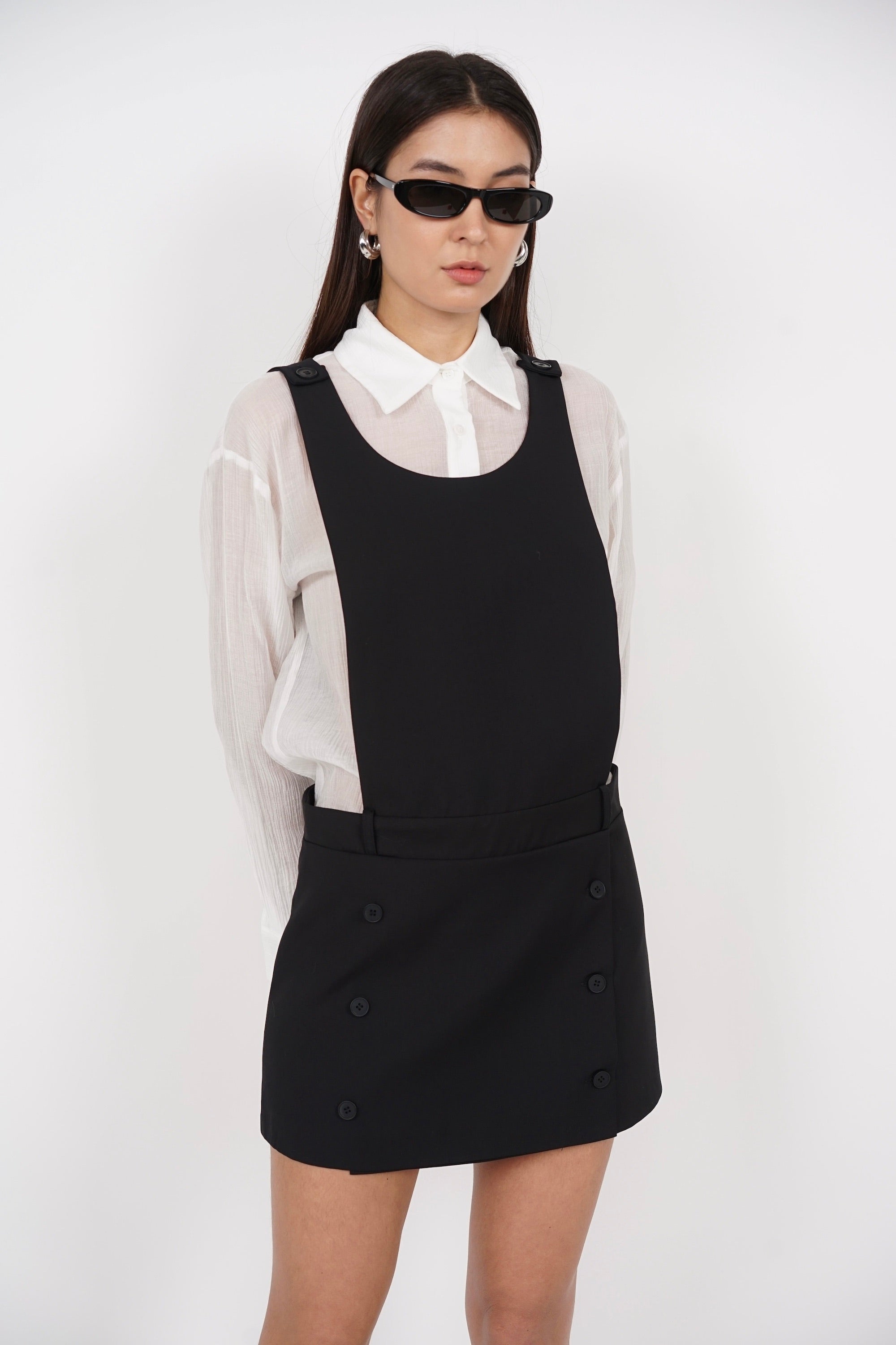 Pinafore Dress in Black