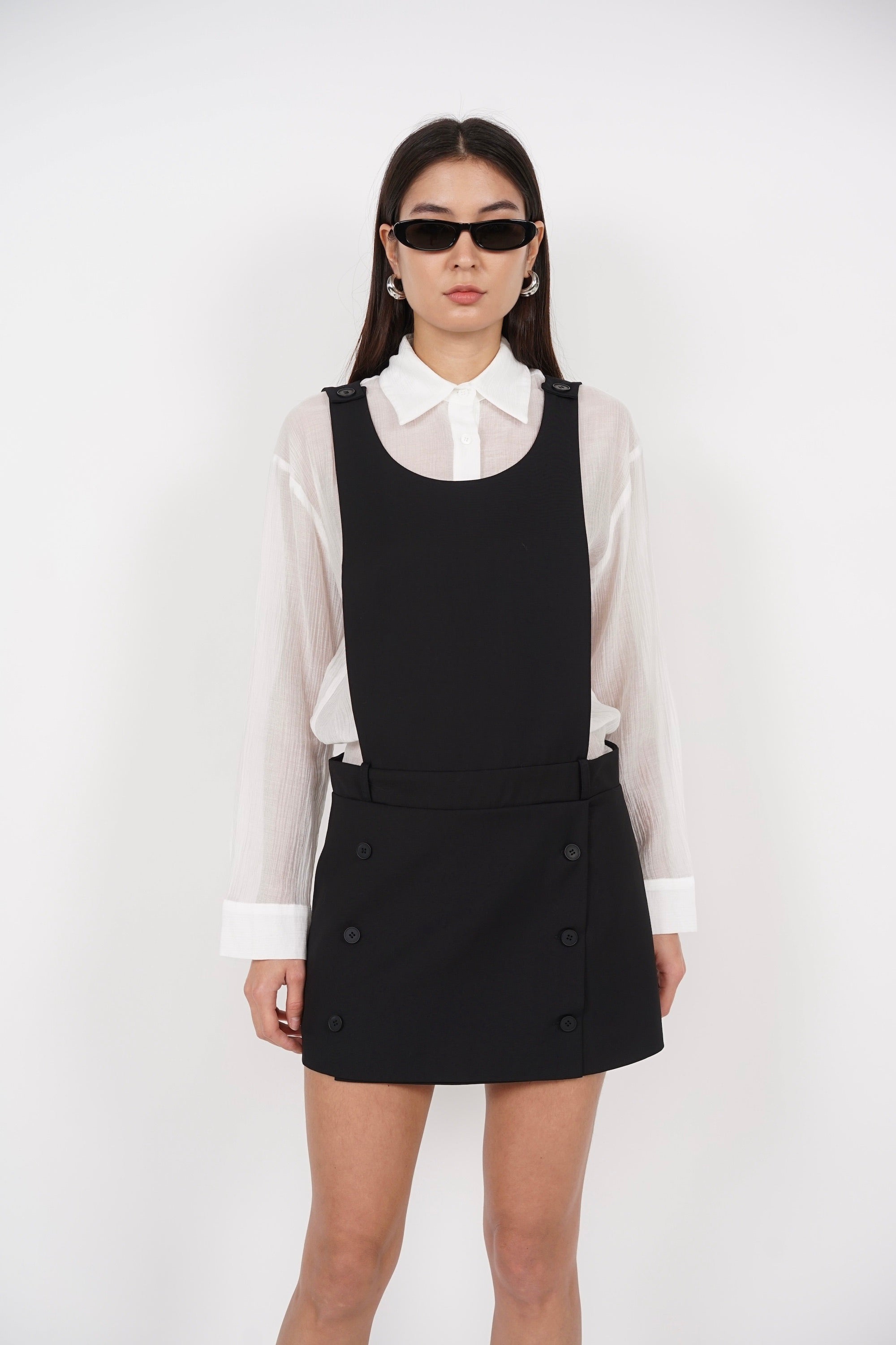 Pinafore Dress in Black