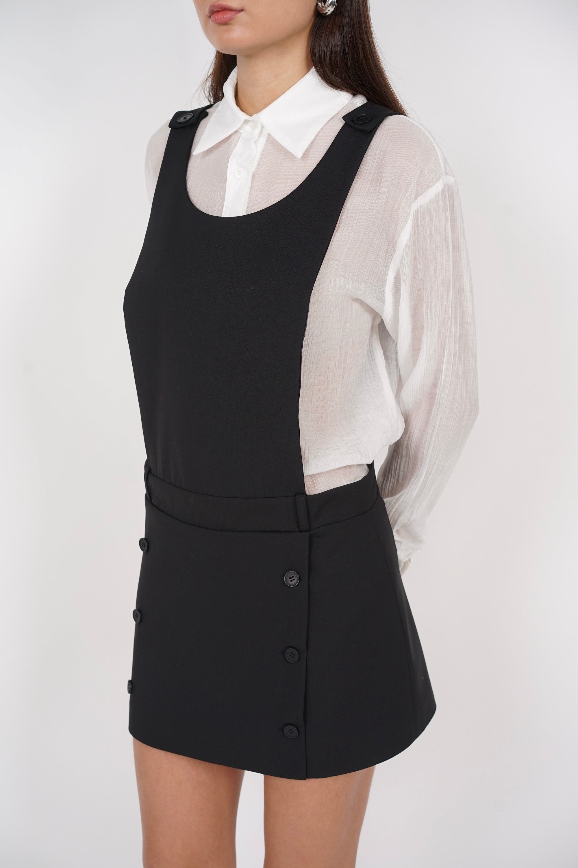 Pinafore Dress in Black