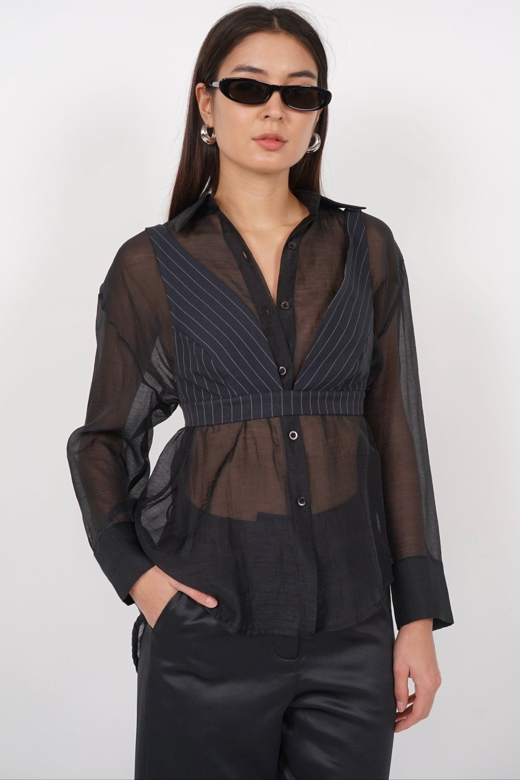 Bralet Top in Midnight Stripes
