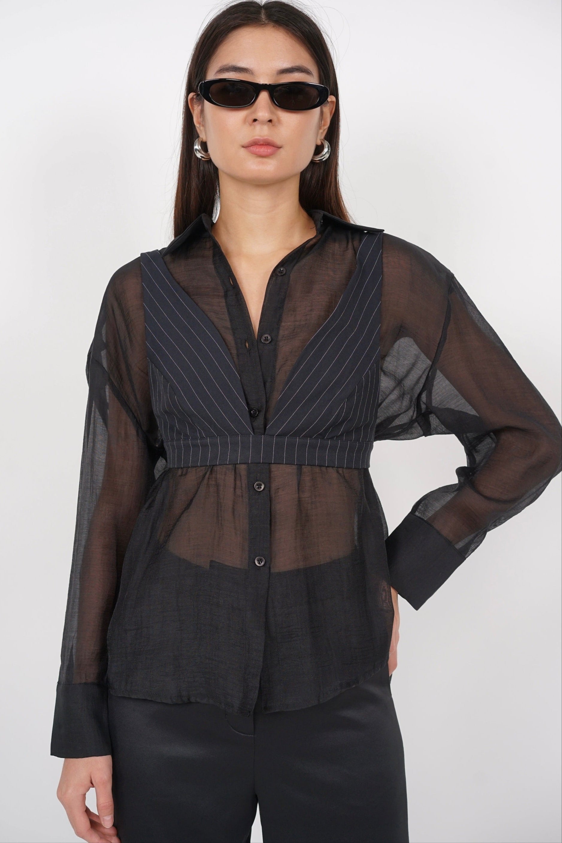 Bralet Top in Midnight Stripes