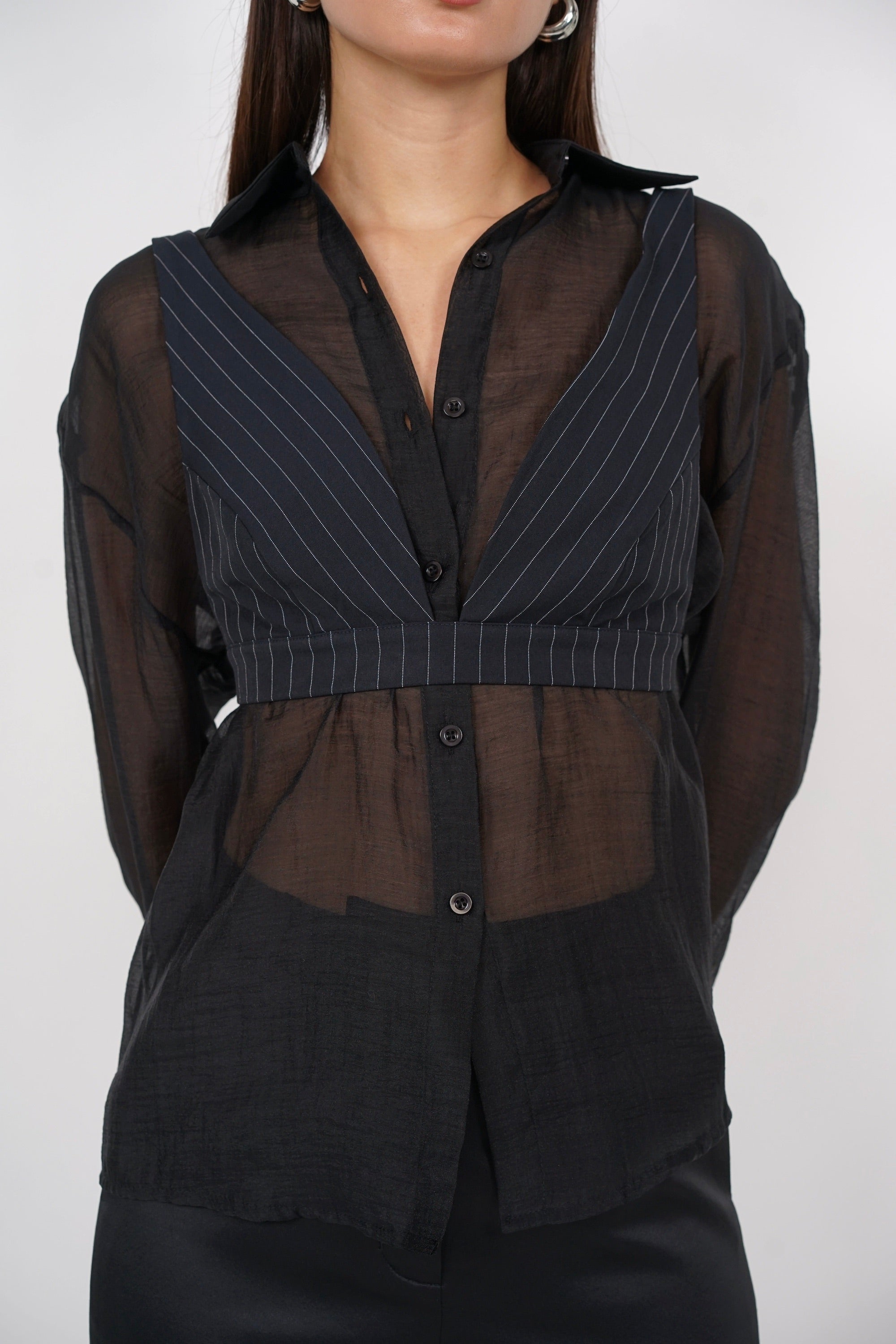Bralet Top in Midnight Stripes