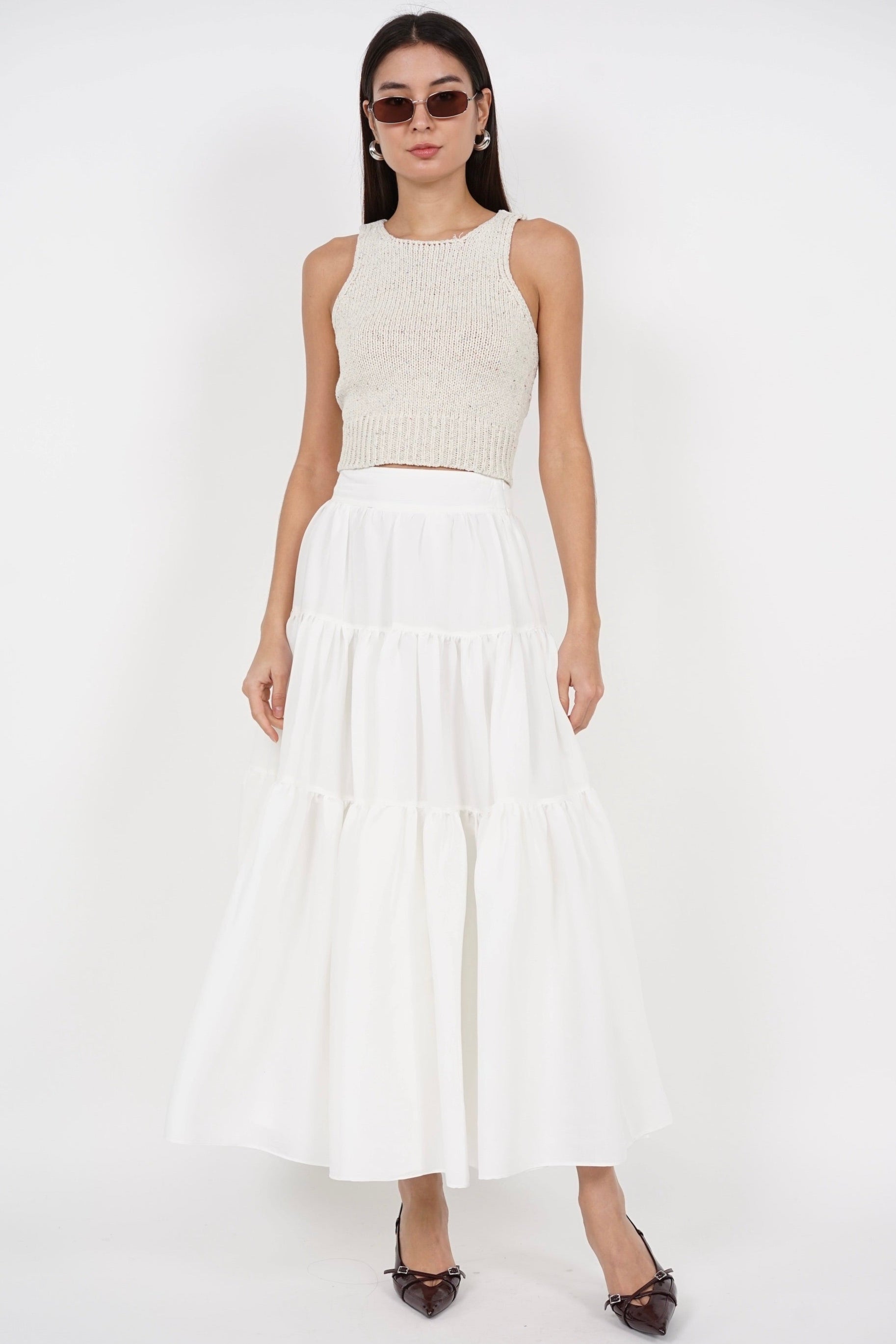 Cloud Maxi Skirt in Cotton White