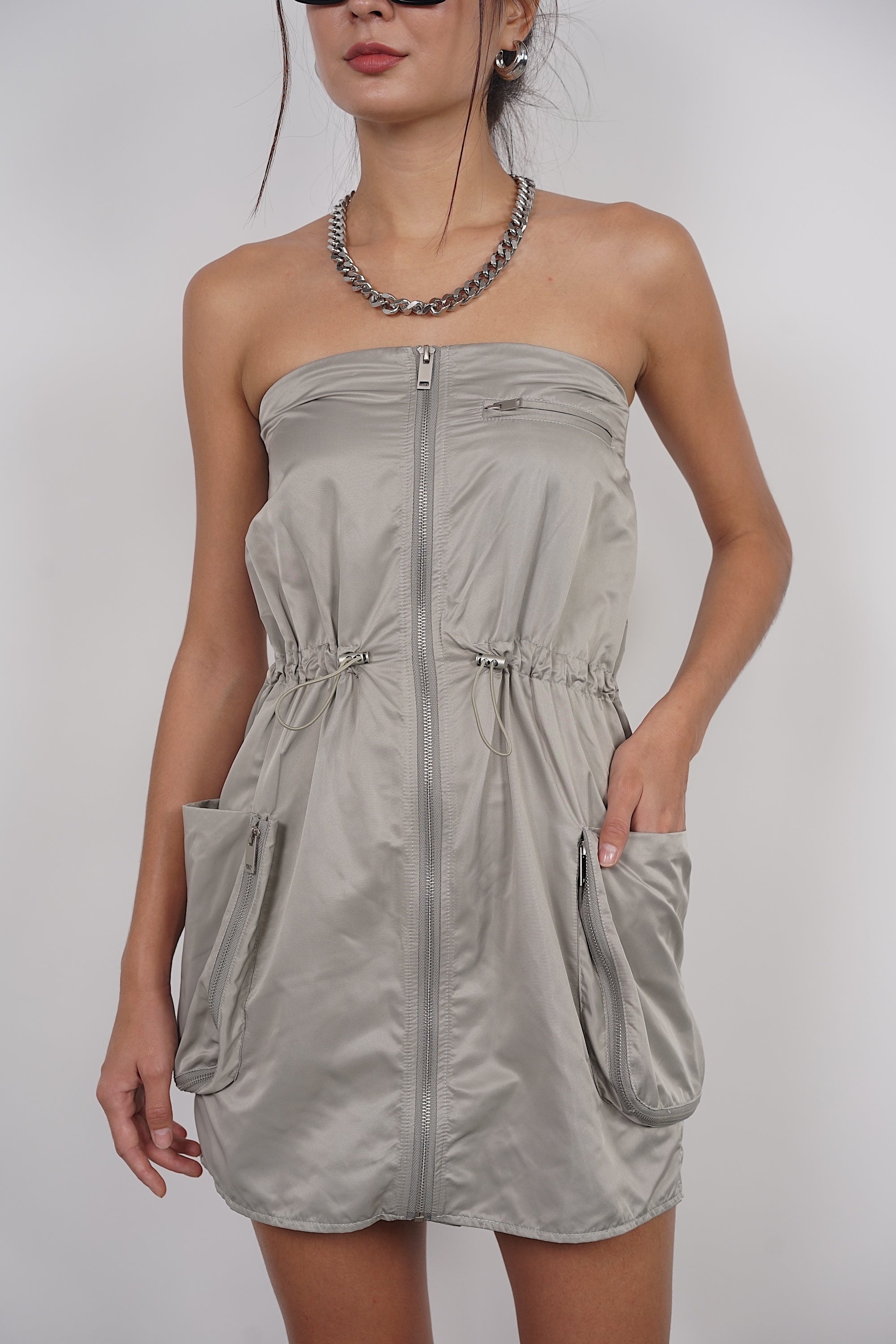 Tube Dress in Olive Green