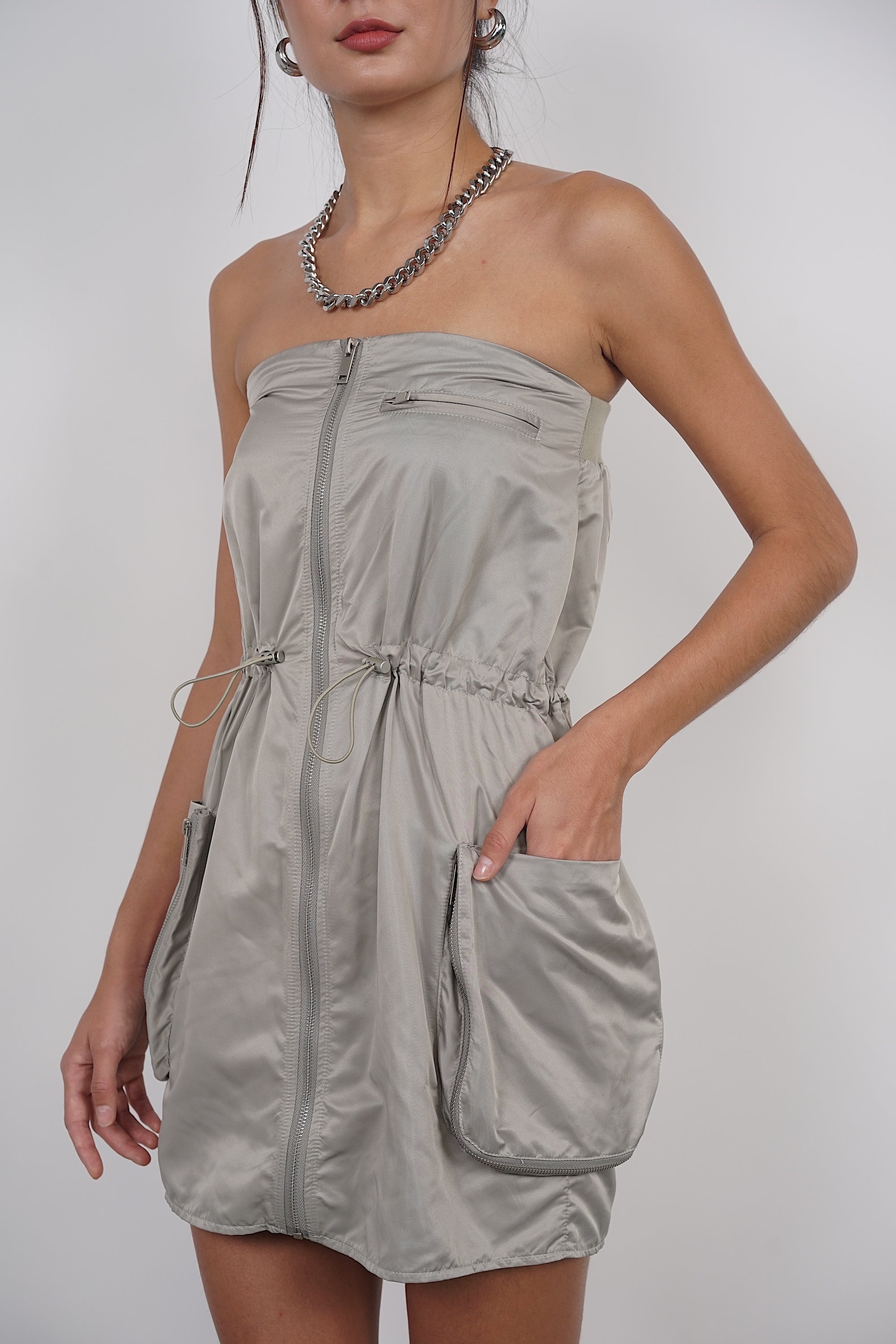 Tube Dress in Olive Green