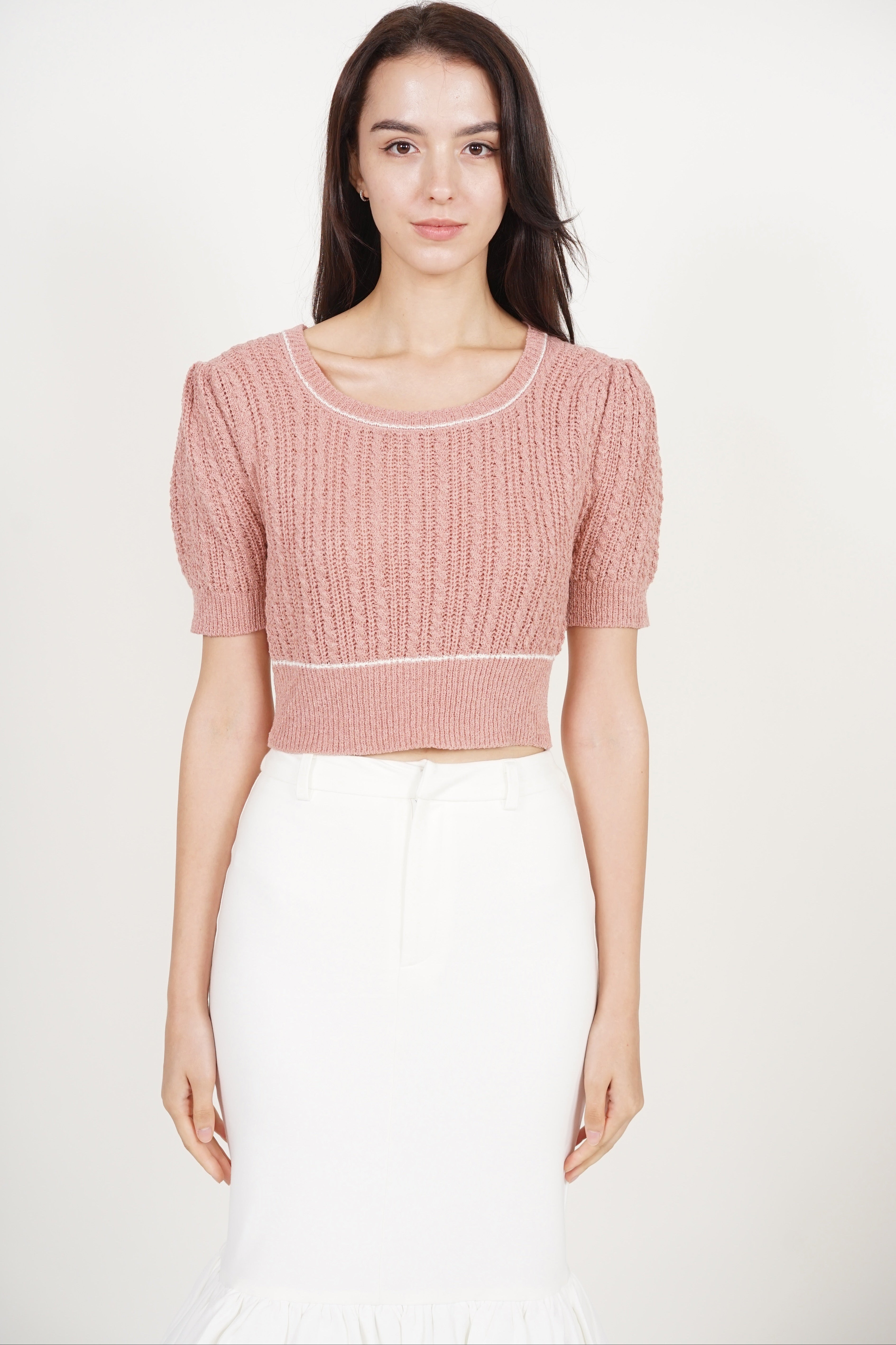 Knit Top in Nude Pink