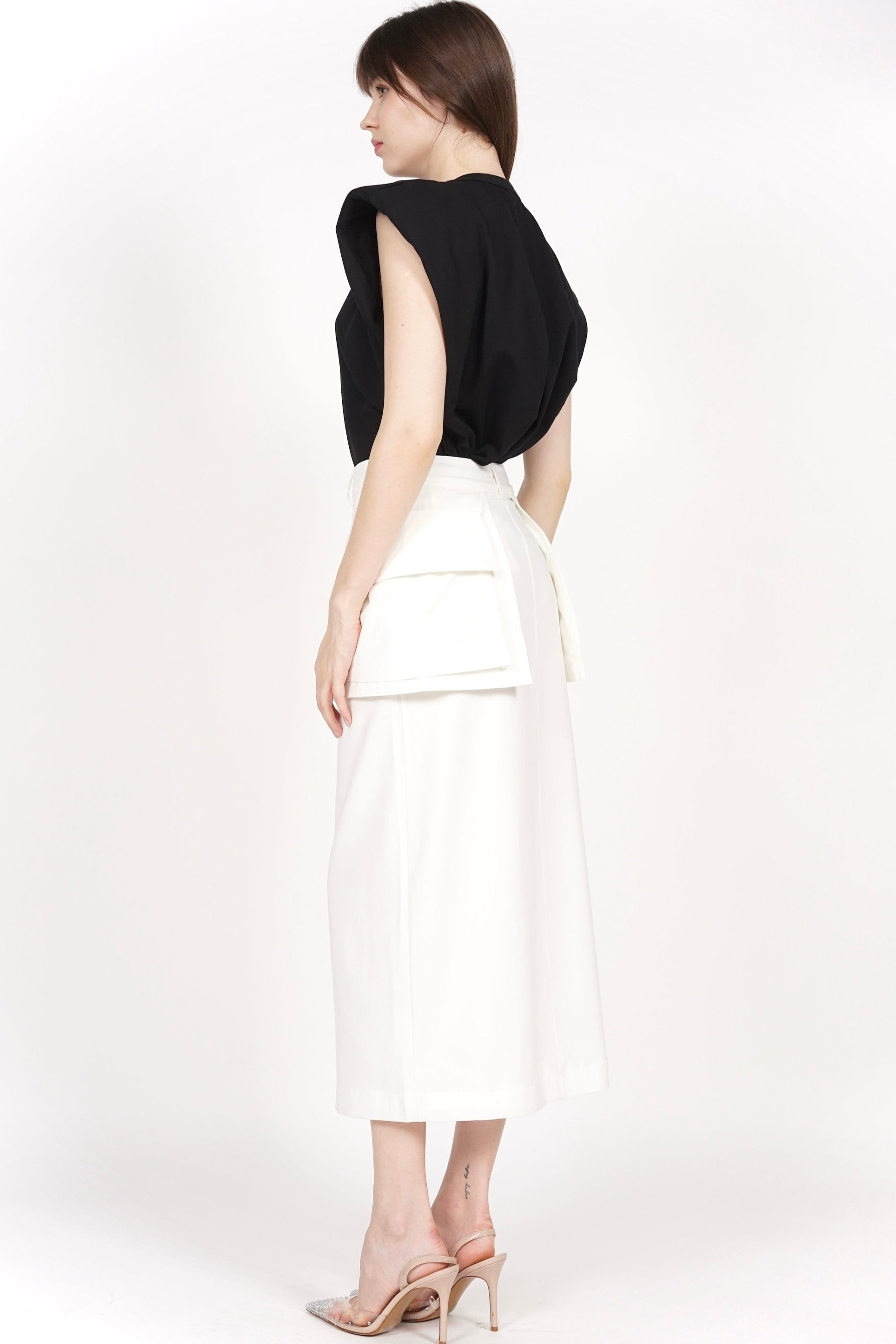 Cargo Pocket Skirt in White