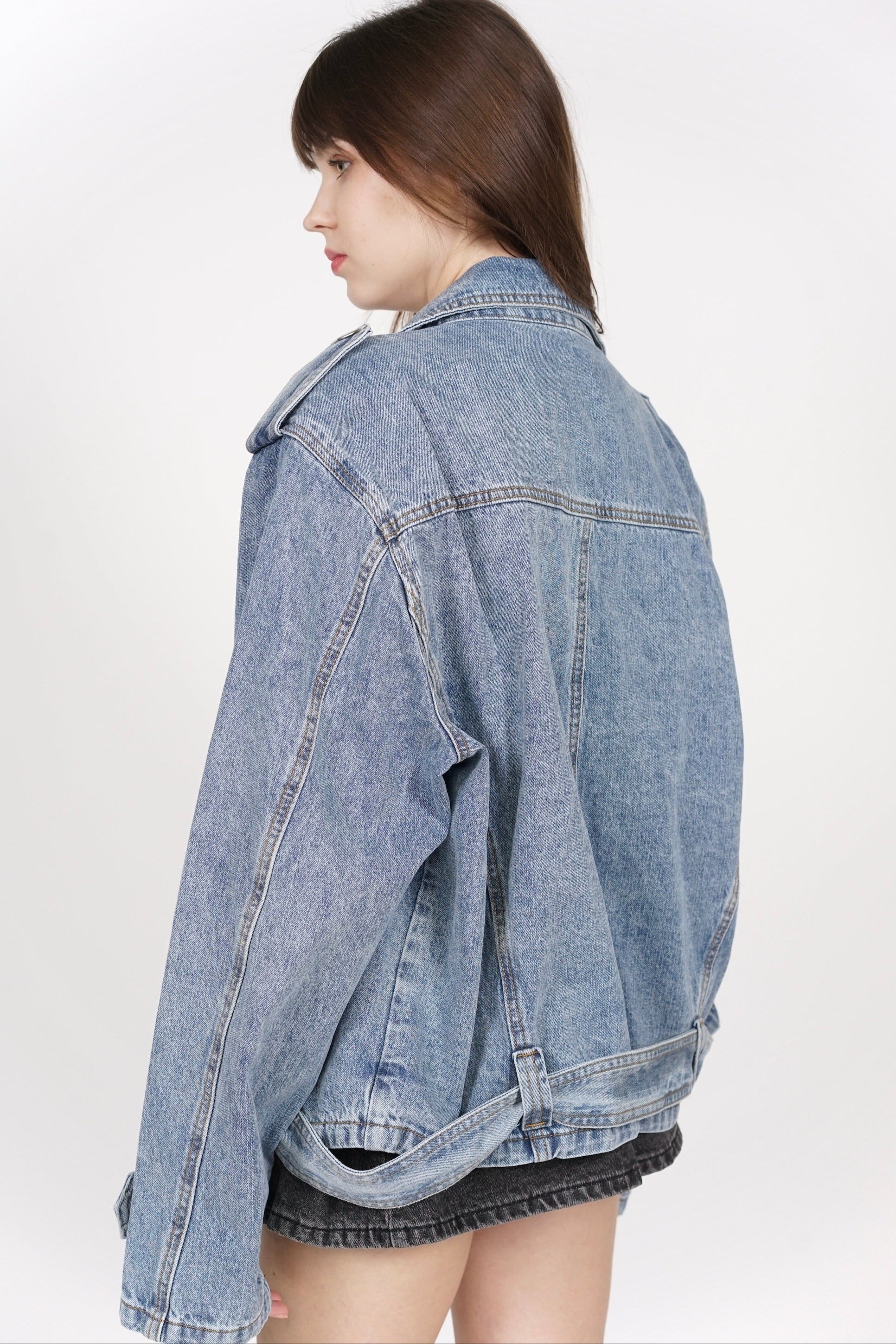 Giana Oversized Biker in Denim
