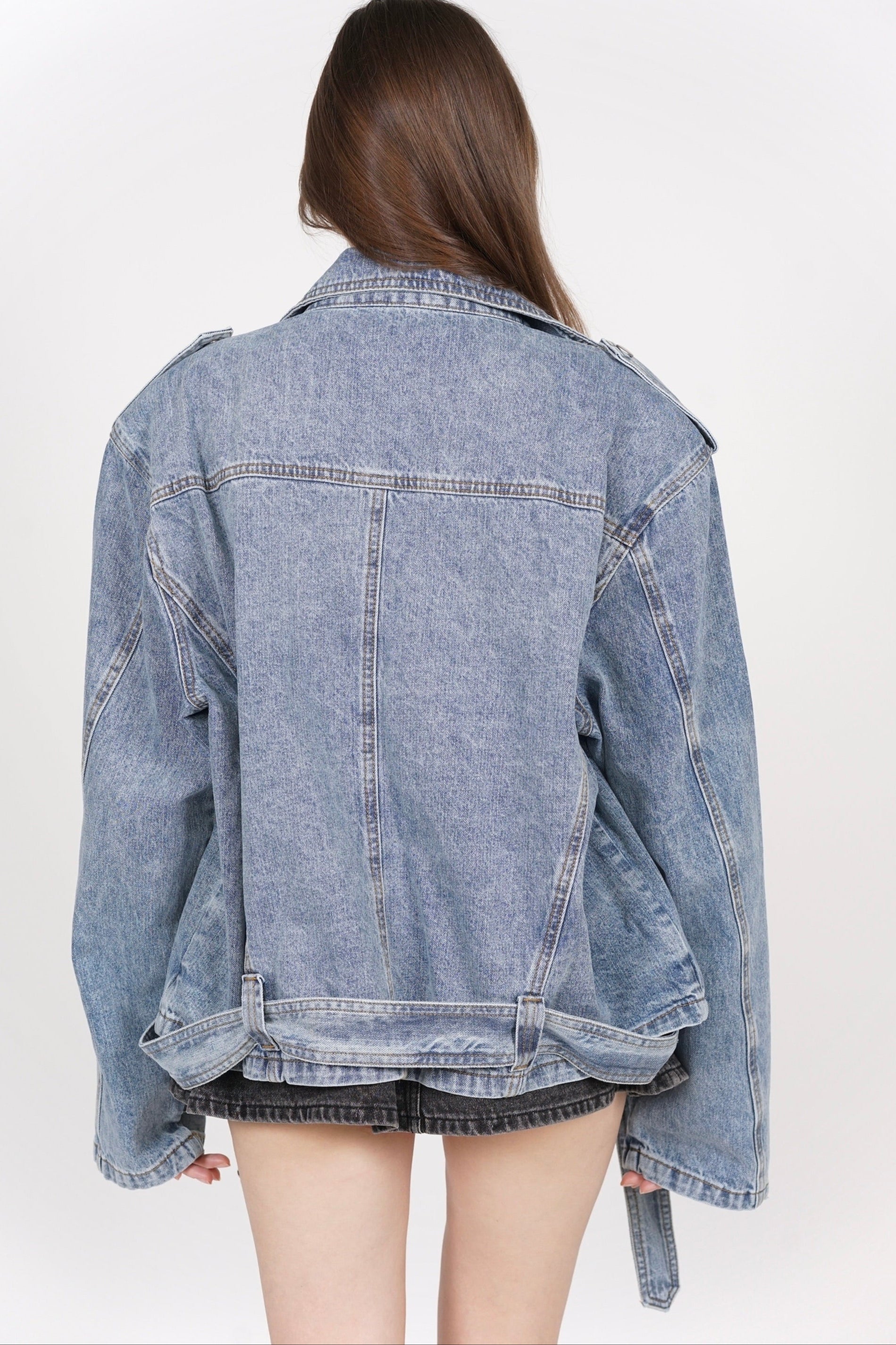 Giana Oversized Biker in Denim