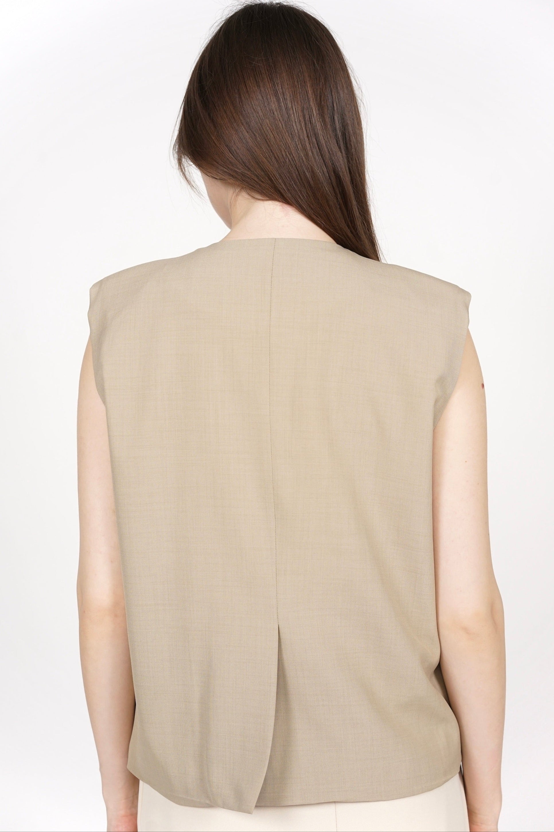 Two-Piece Layered Vest Set in Khaki