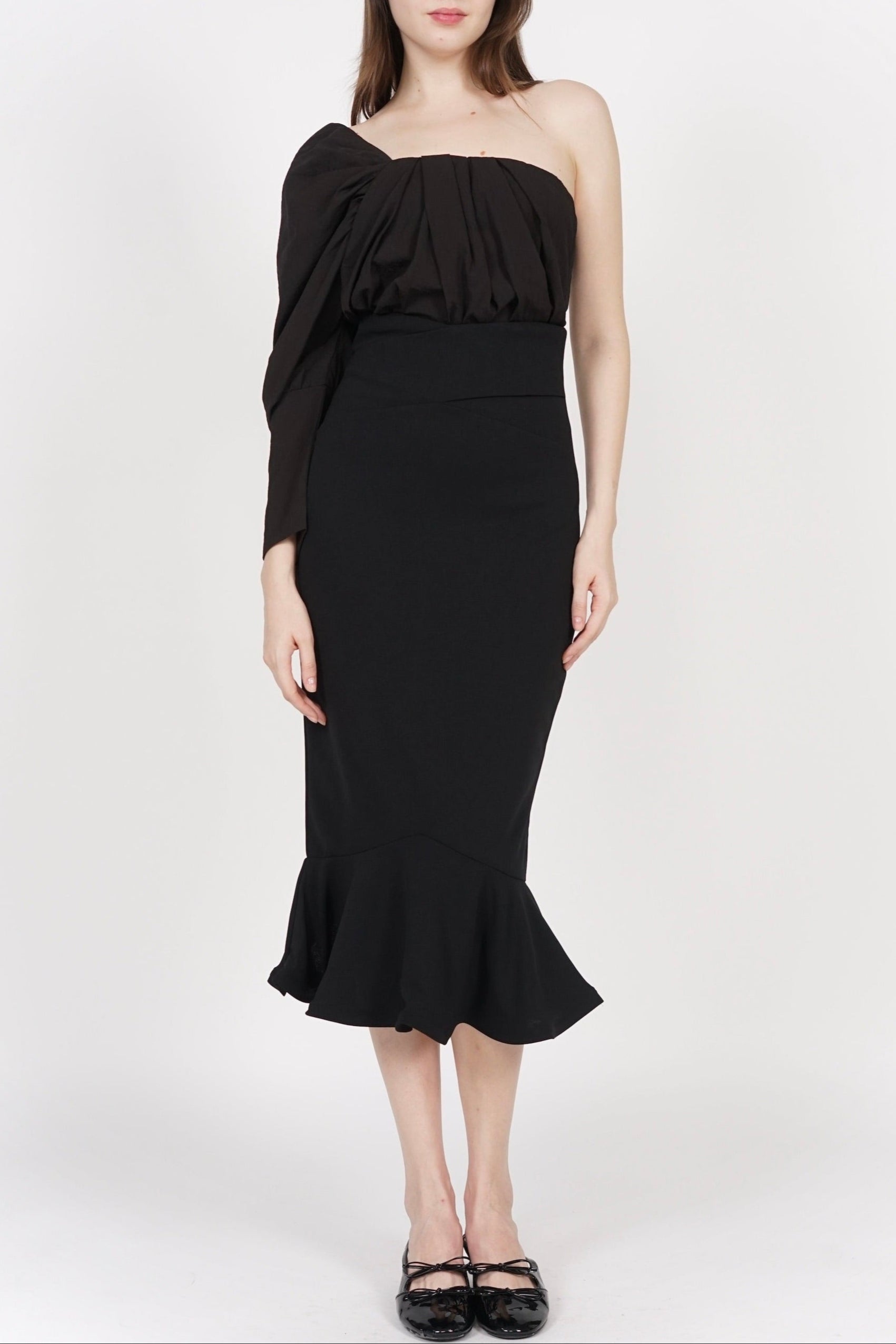 Abrie Flounce Mermaid Skirt in Black