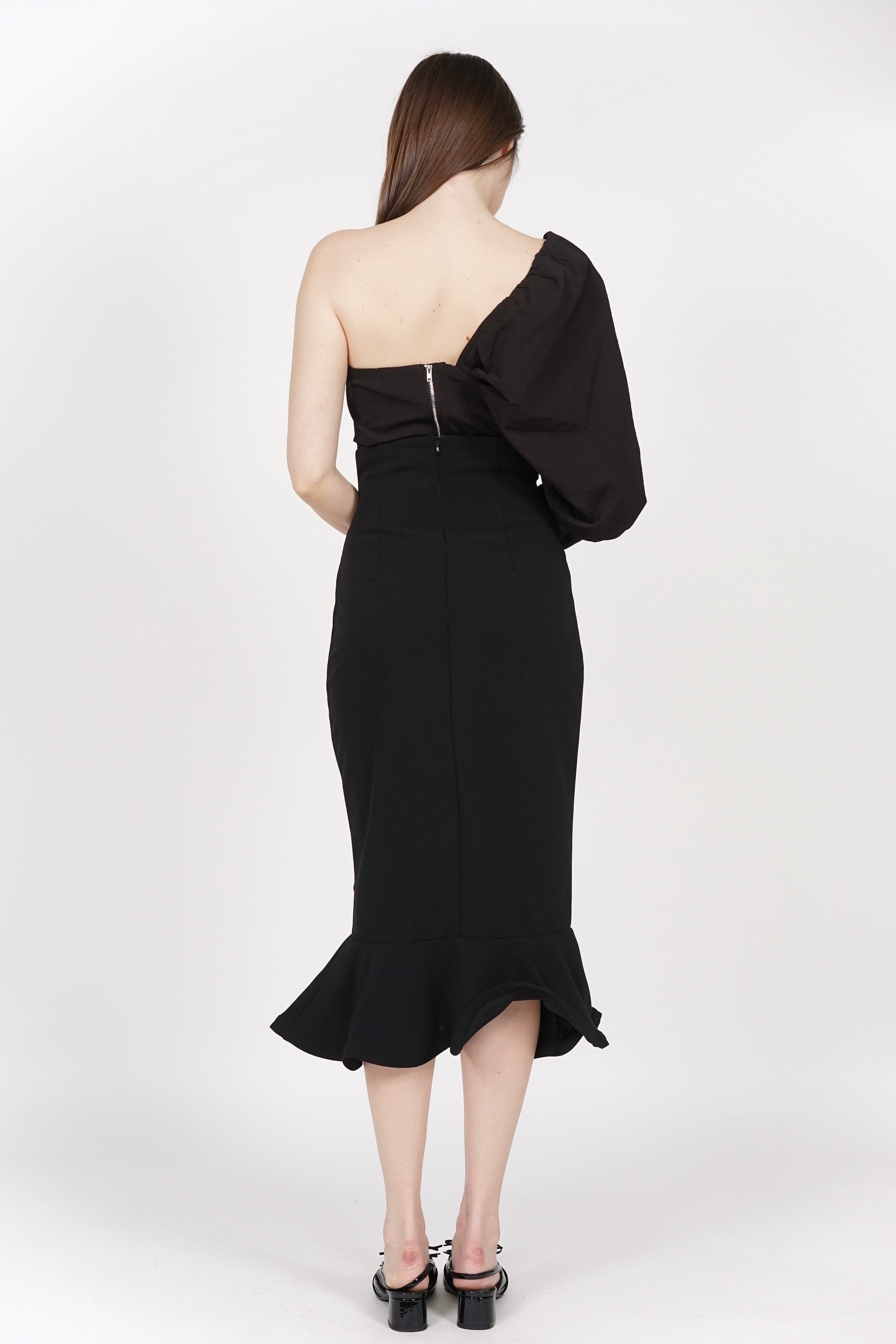 Abrie Flounce Mermaid Skirt in Black