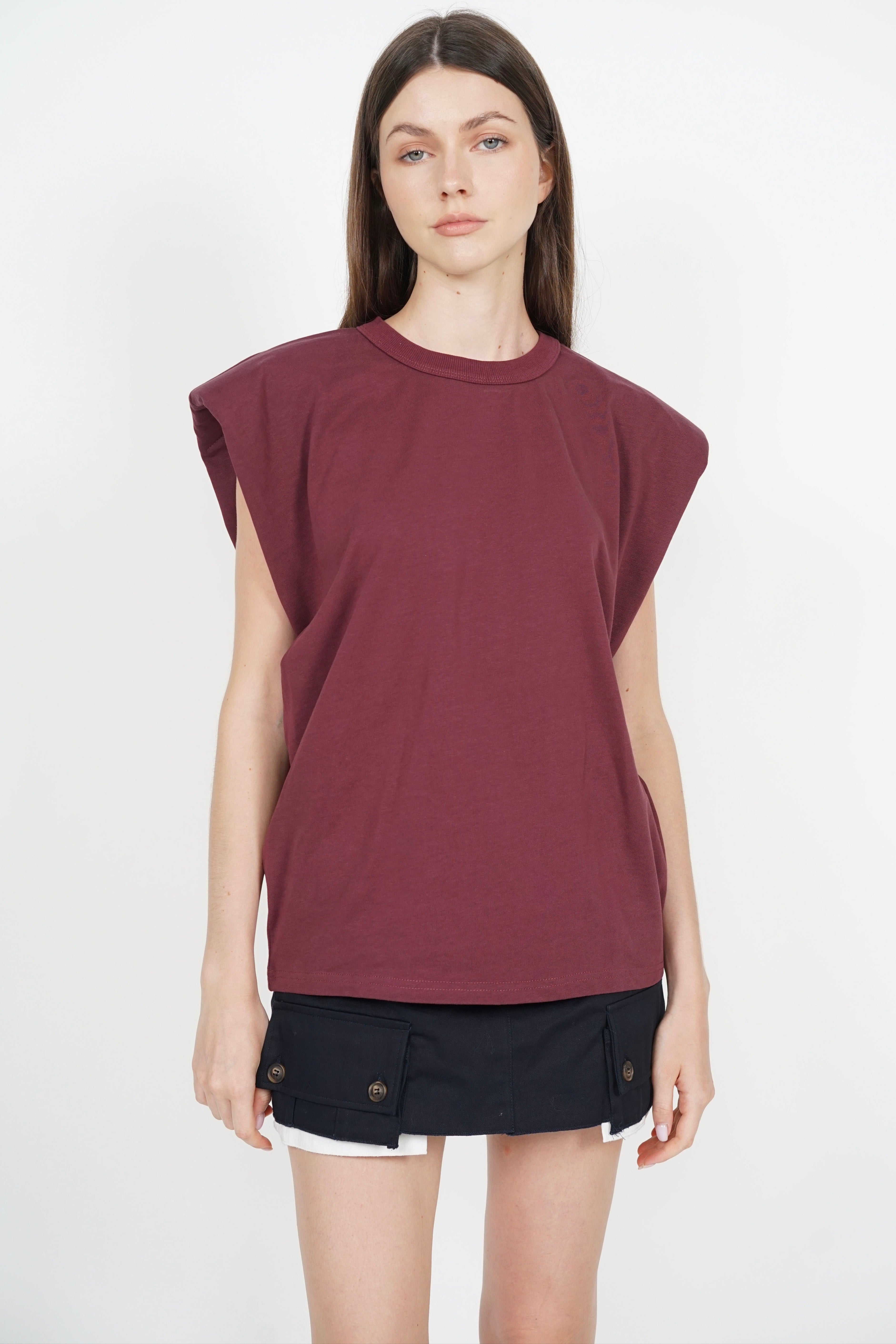 Muscle Tank Top in Maroon