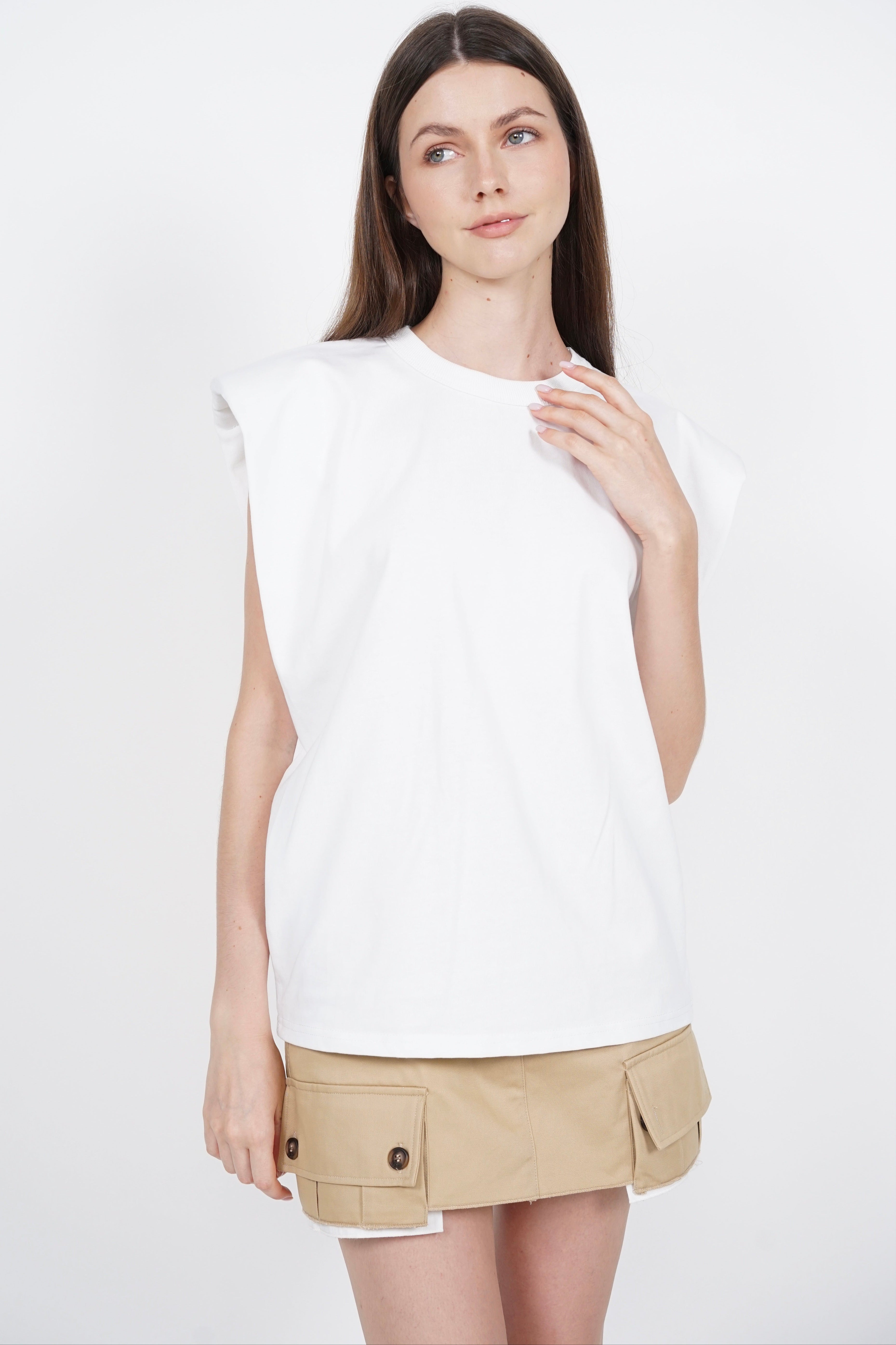 Muscle Tank Top in White
