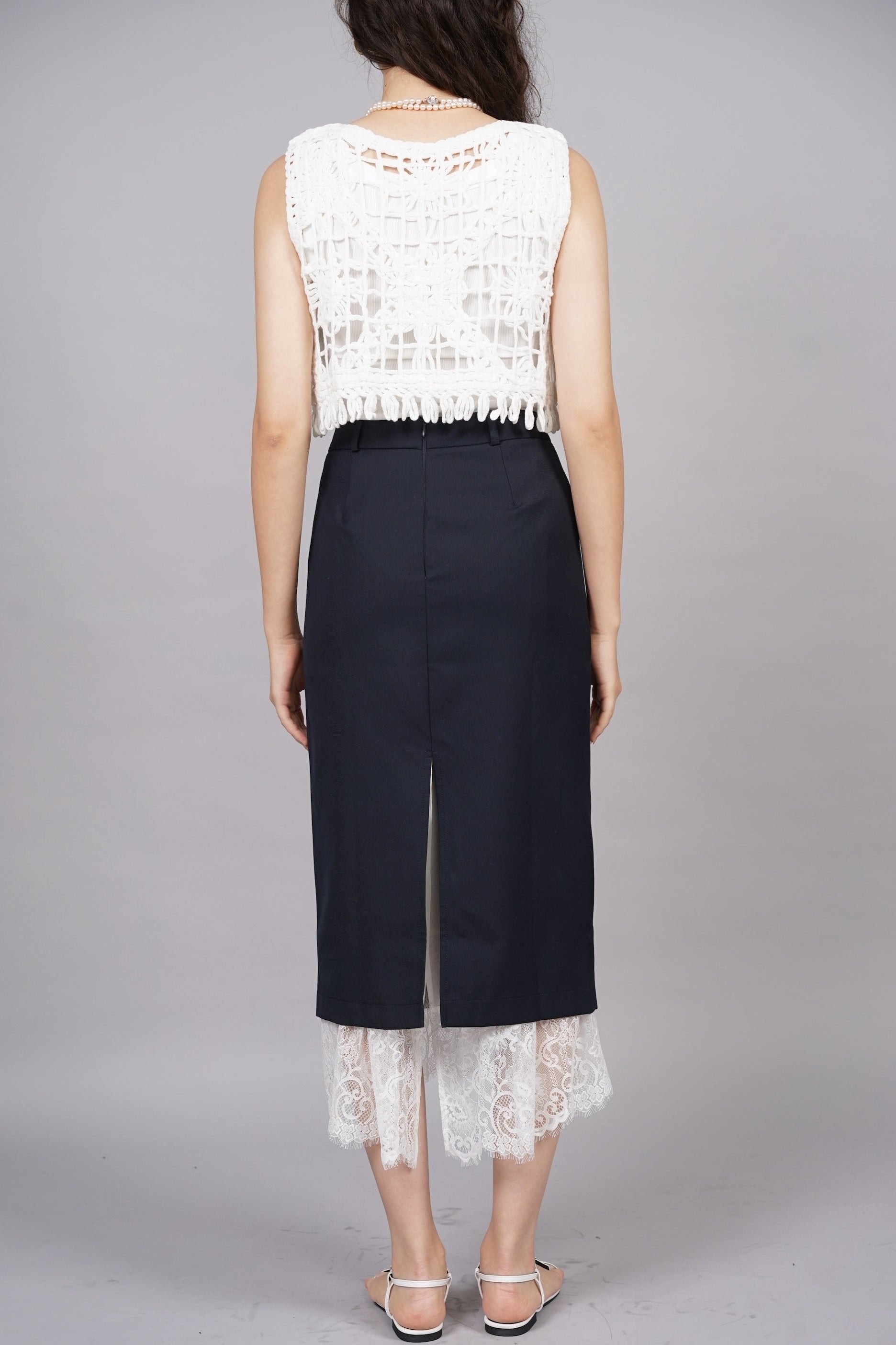 Dreamy Lace Skirt in Navy