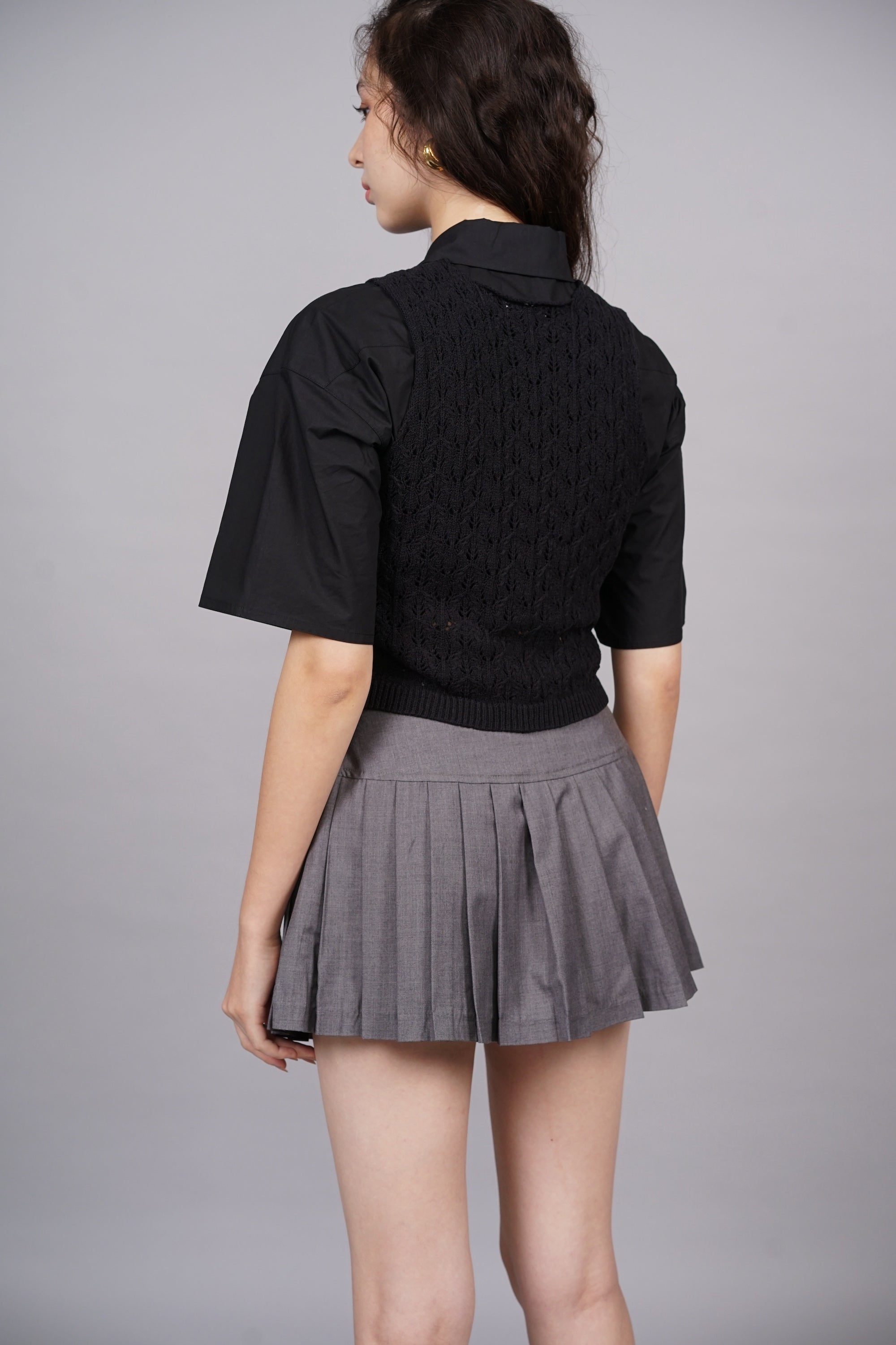 Box Pleat Skorts in Storm