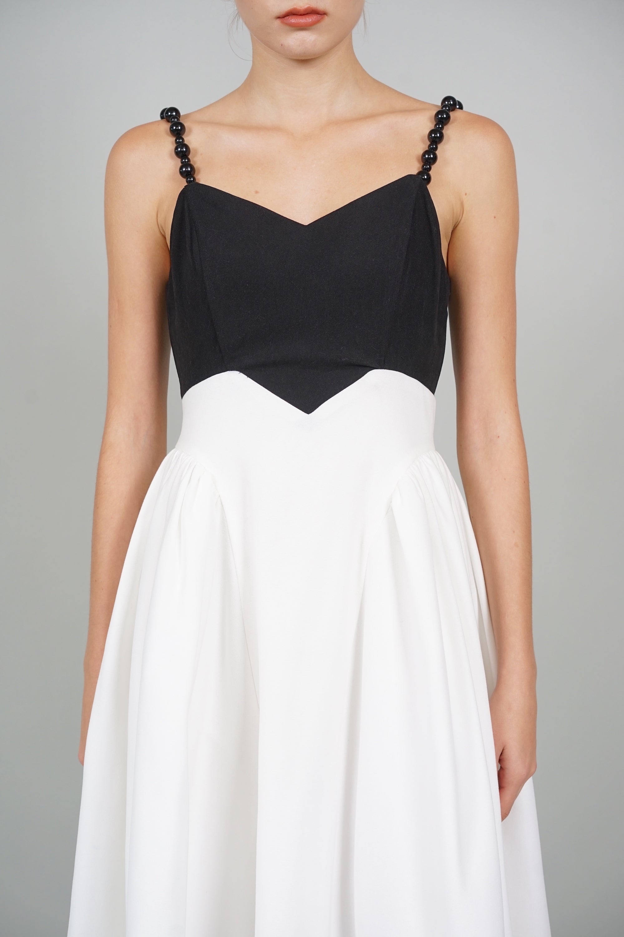 Avery Cami Midi Dress in Black White