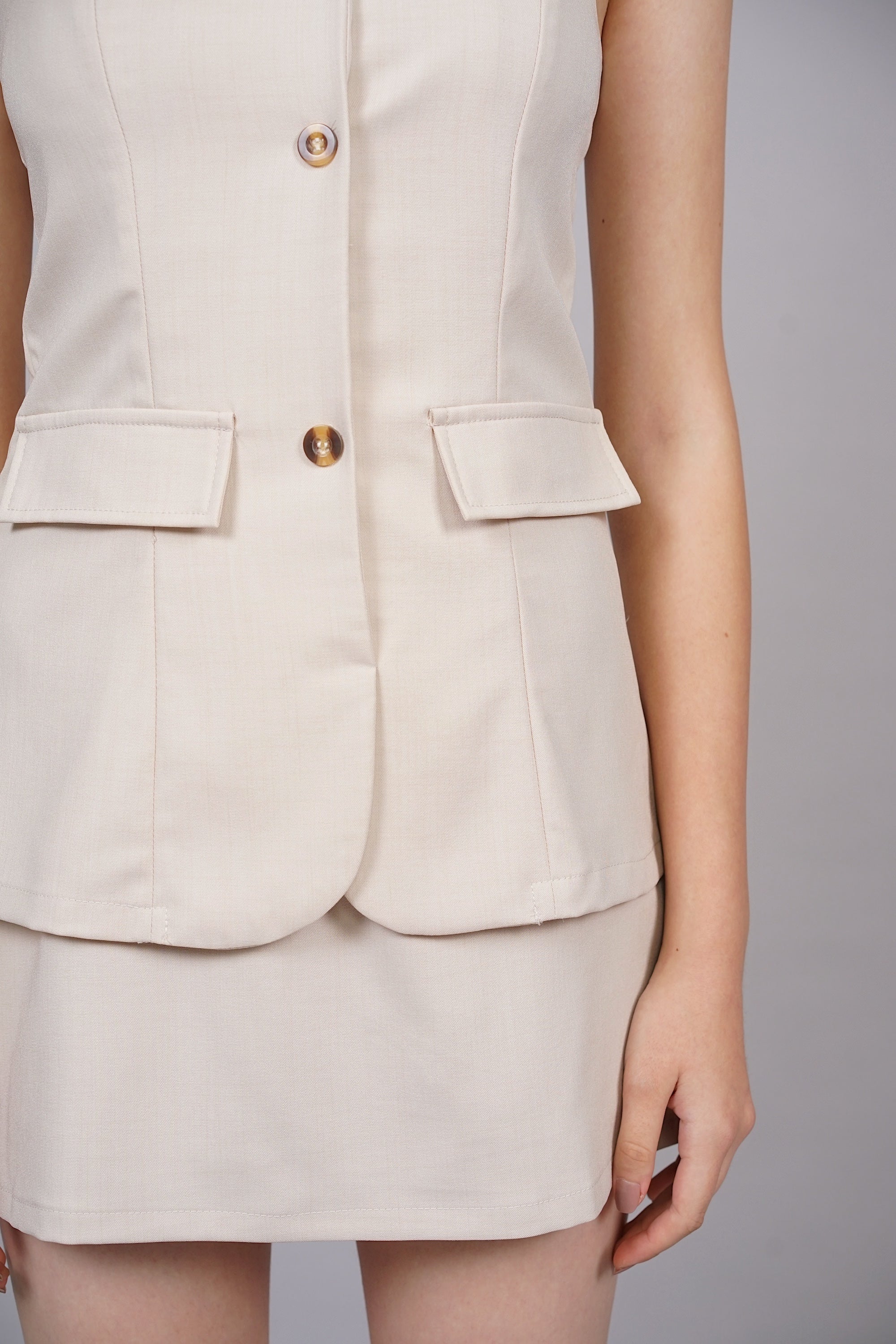 Vest Romper in Nude
