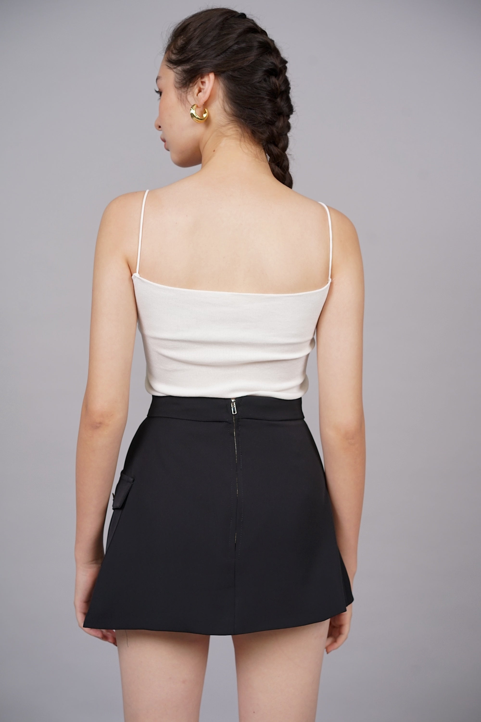 Asymmetrical Utility Skorts in Black