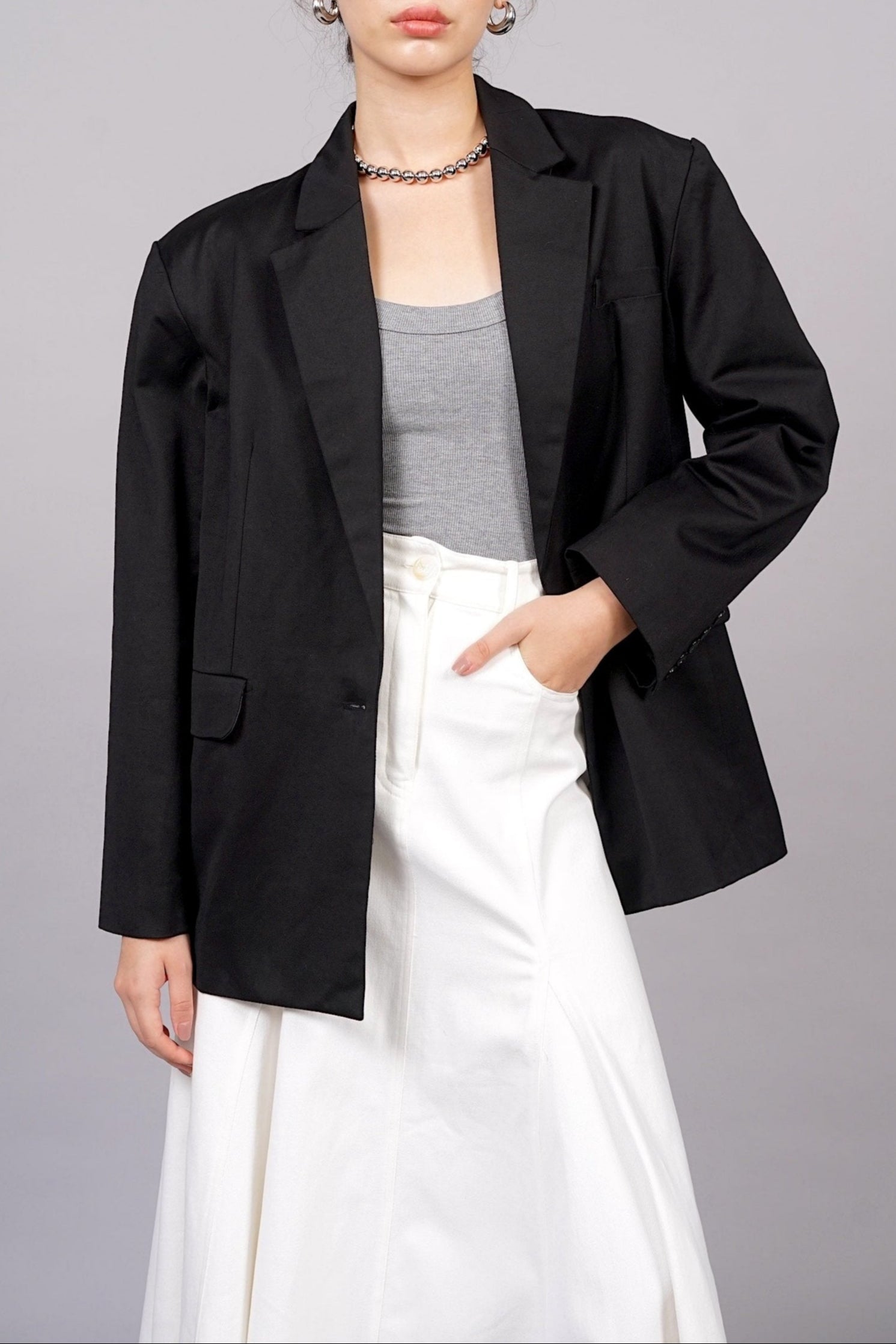 Black Plaid Bel Jacket