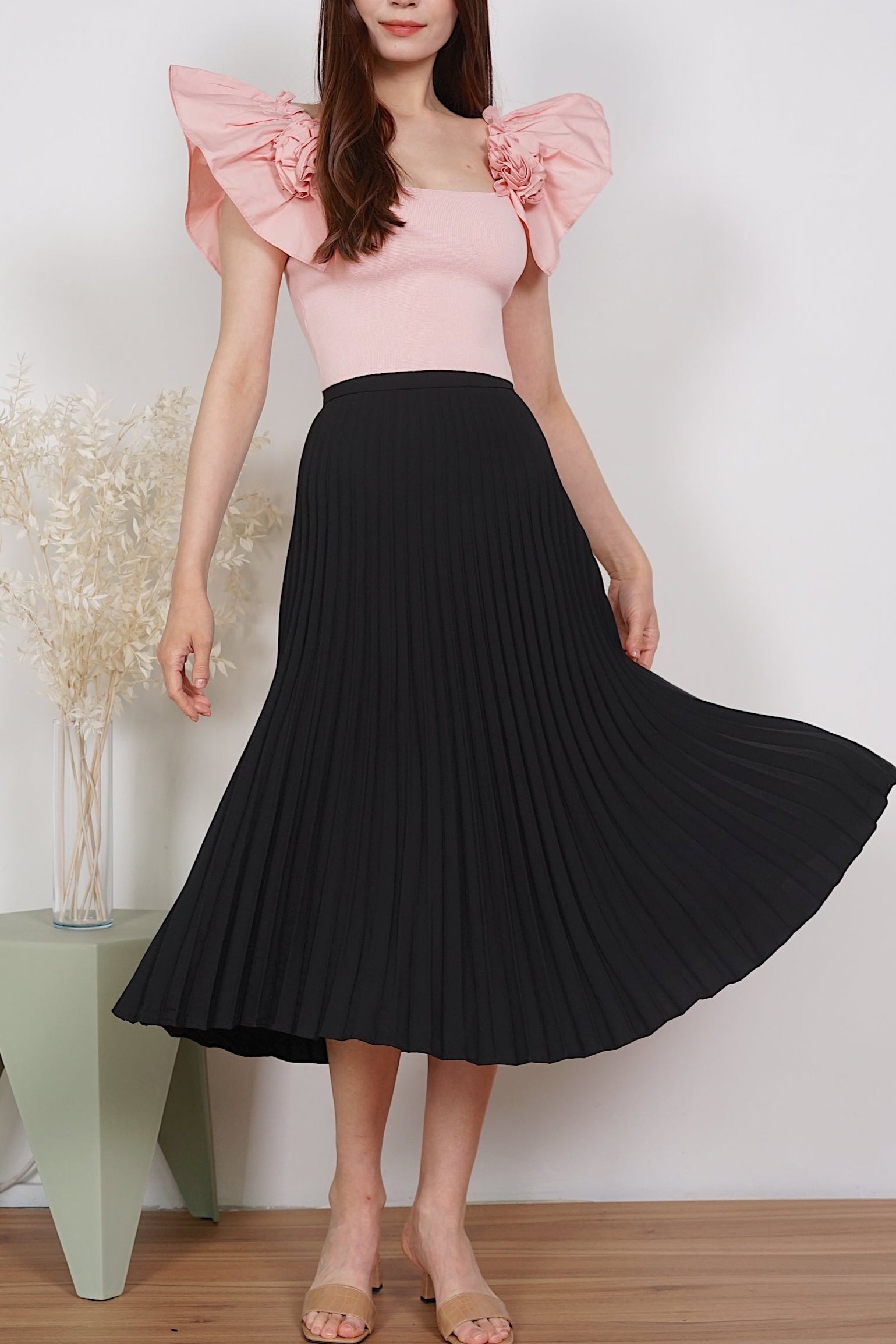 Mara Ruffled Top in Pink
