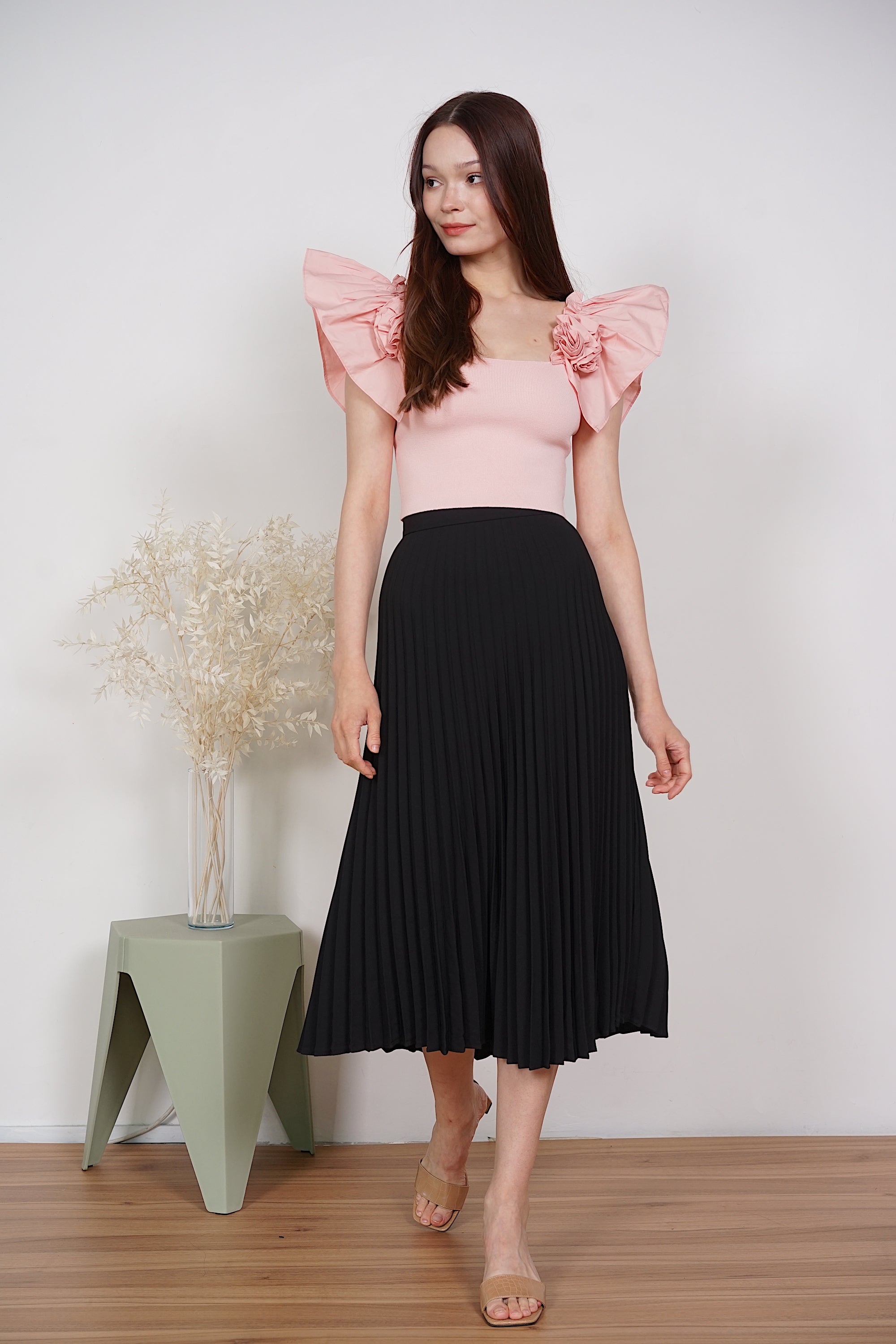 Mara Ruffled Top in Pink