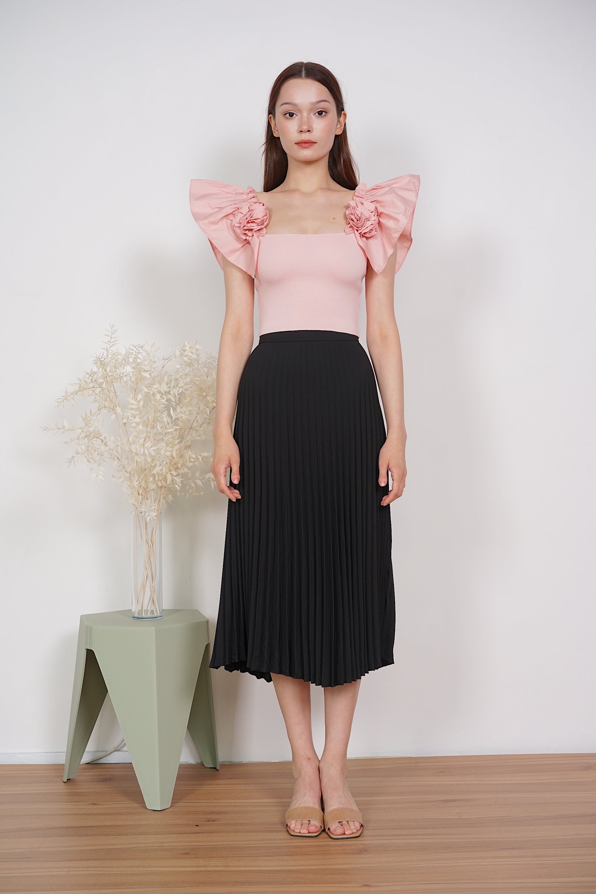 Mara Ruffled Top in Pink