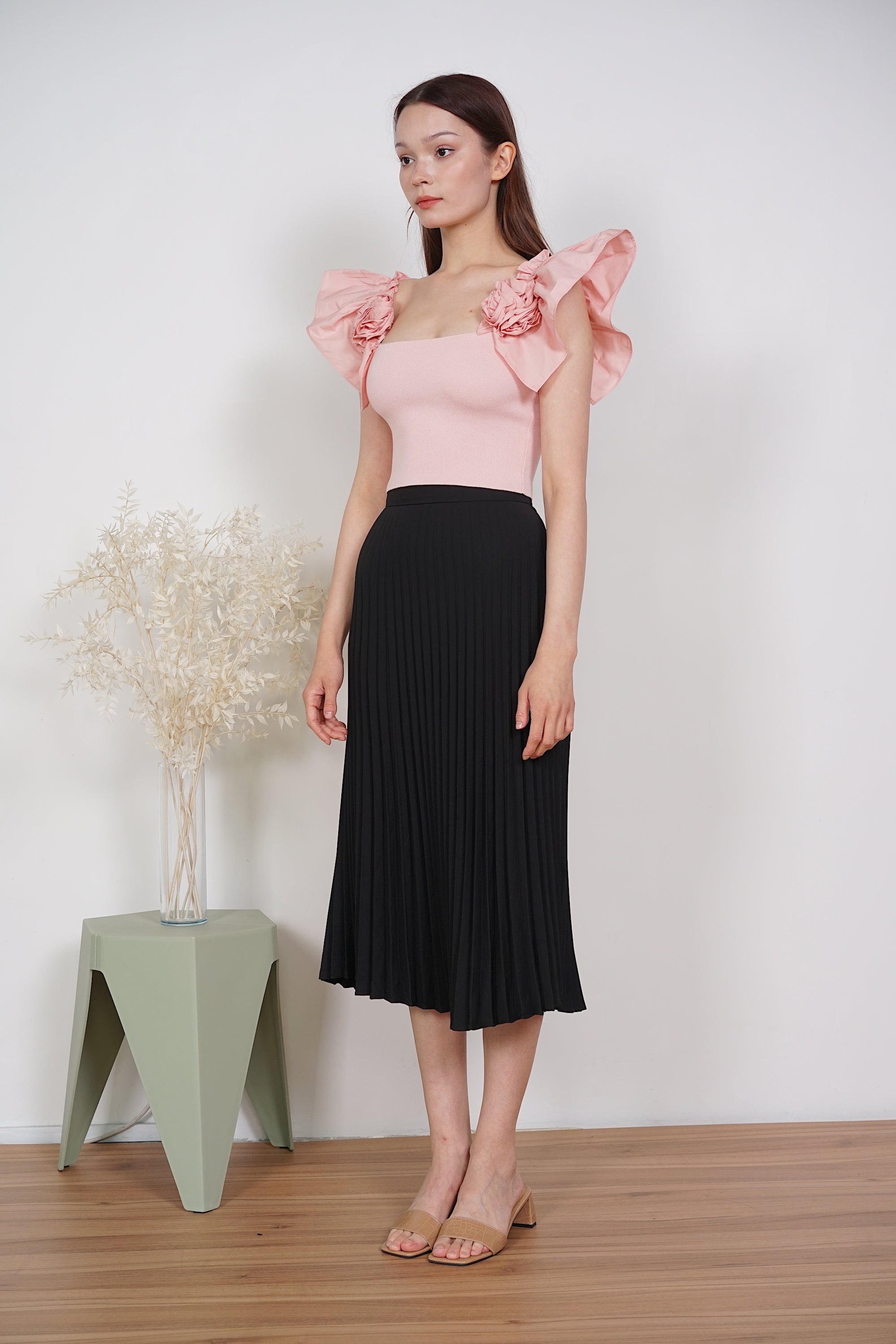 Mara Ruffled Top in Pink